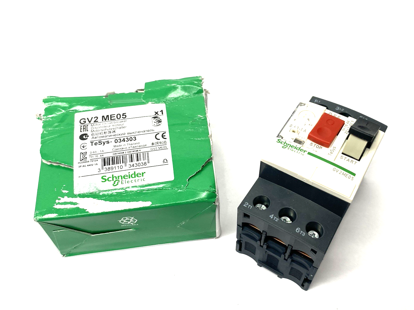 Schneider Electric GV2ME05 TeSys Deca Manual Starter and Protector 0.63 to 1A - Maverick Industrial Sales
