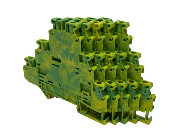 Phoenix Contact UT 2,5-3PE Ground Terminal Block Green/Yellow 3214275 LOT OF 5 - Maverick Industrial Sales