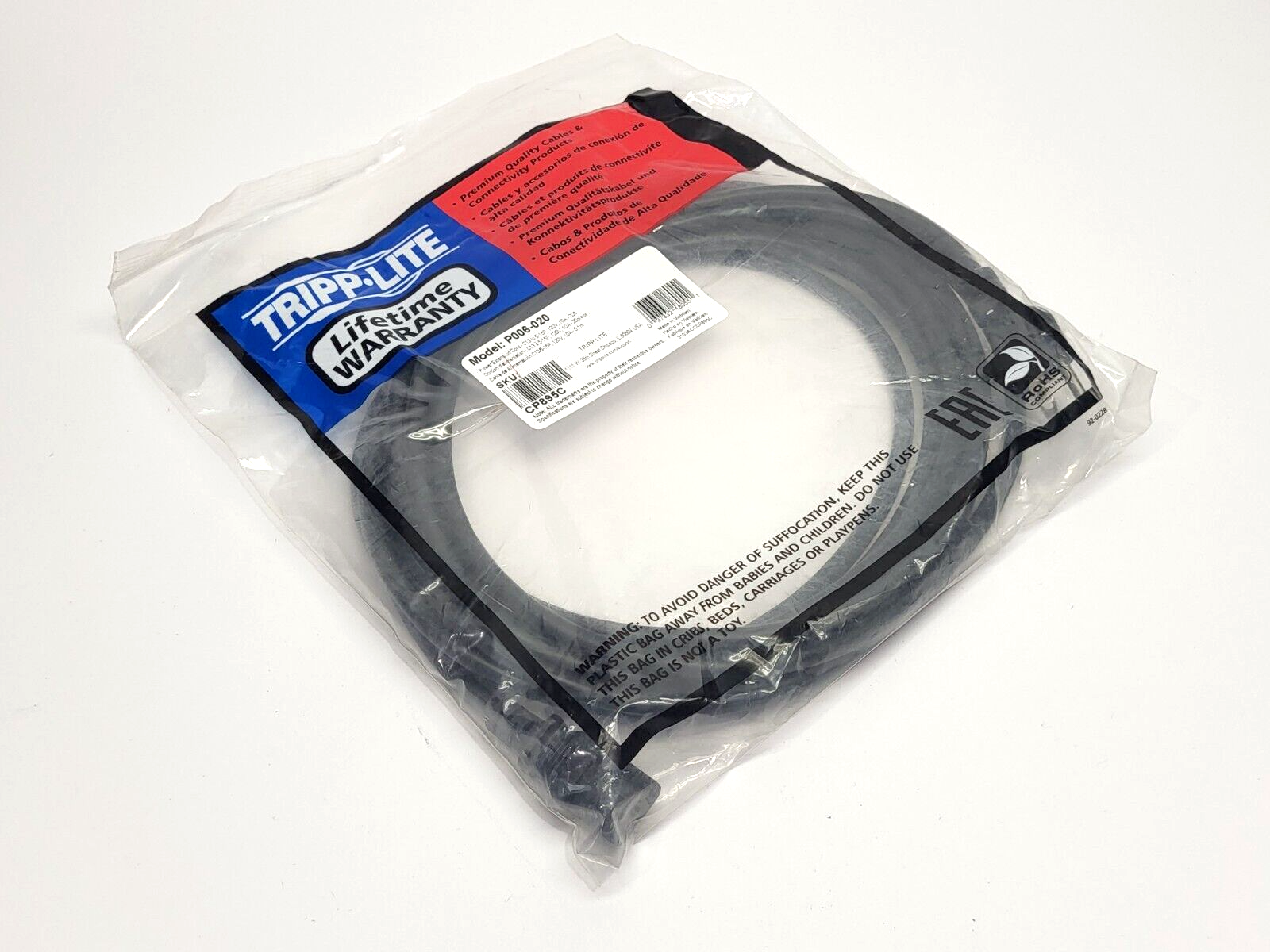 Tripp Lite P006-020 Power Extension Cord 20' - New - Maverick Industrial Sales