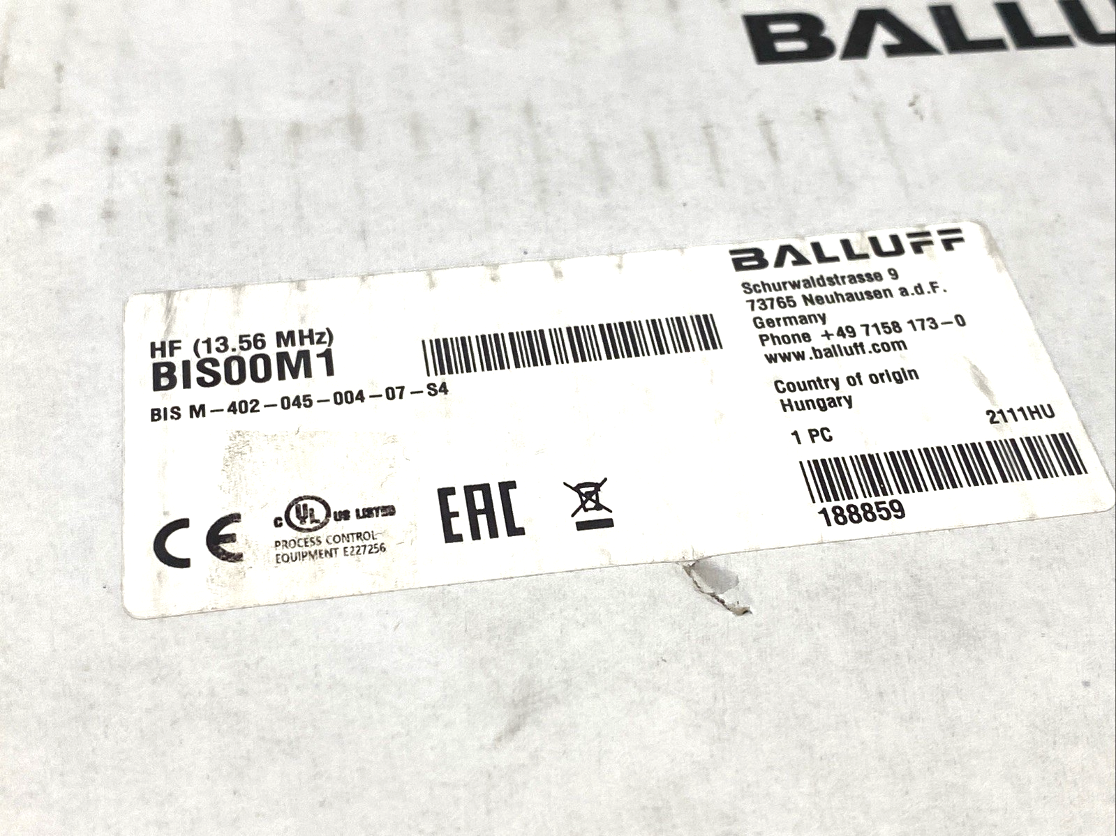 BIS00M1 | Balluff HF Read/Write Head BIS M-402-045-004-07-S4 - New – Open box - Maverick Industrial Sales