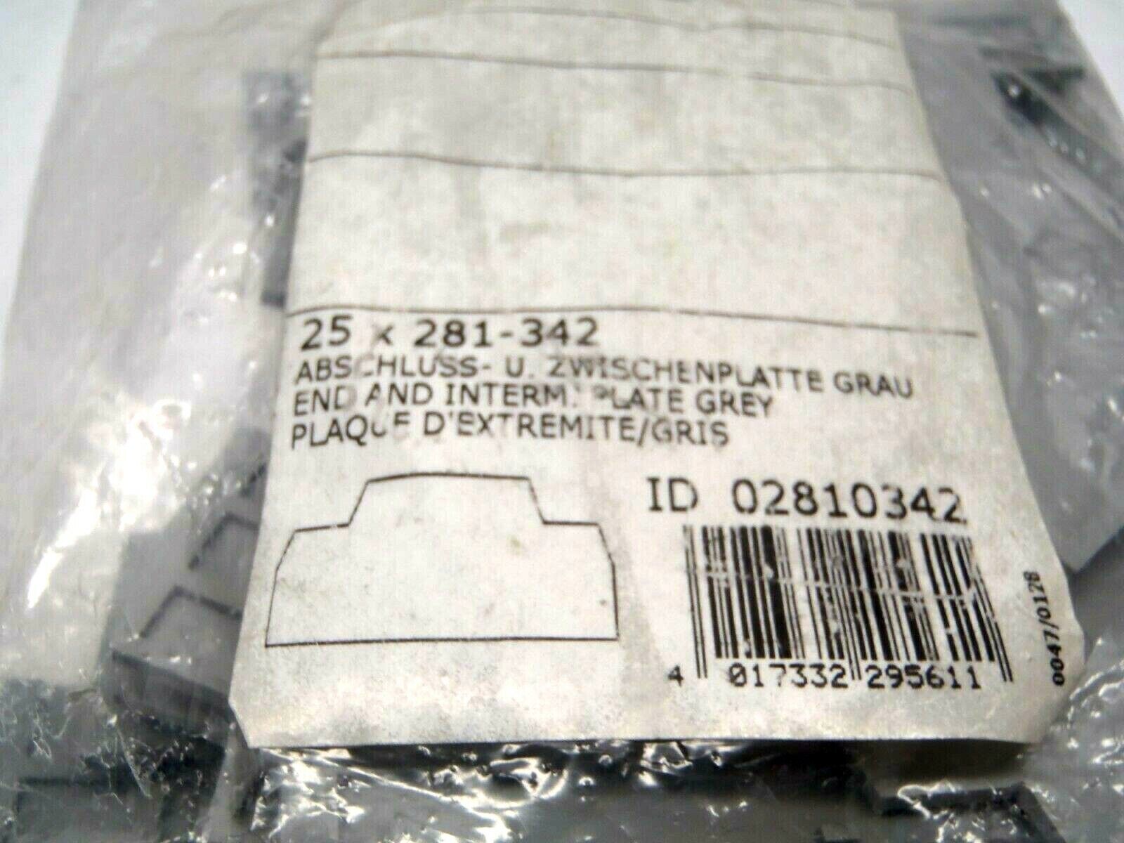 Wago 281-342 Gray Terminal Block End Caps LOT OF 25 - Maverick Industrial Sales