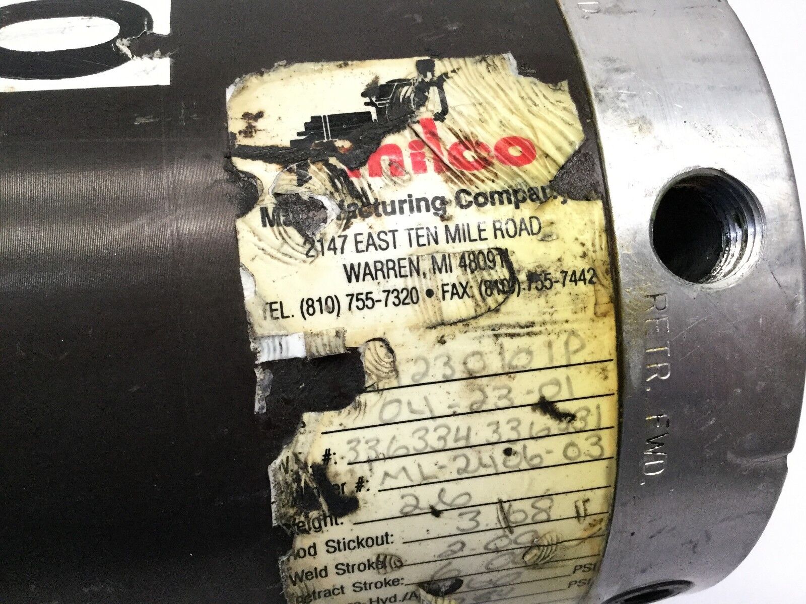 Milco 454-10066-04 Spot Welding Robot Pneumatic Cylinder 2.00 Stroke - Maverick Industrial Sales