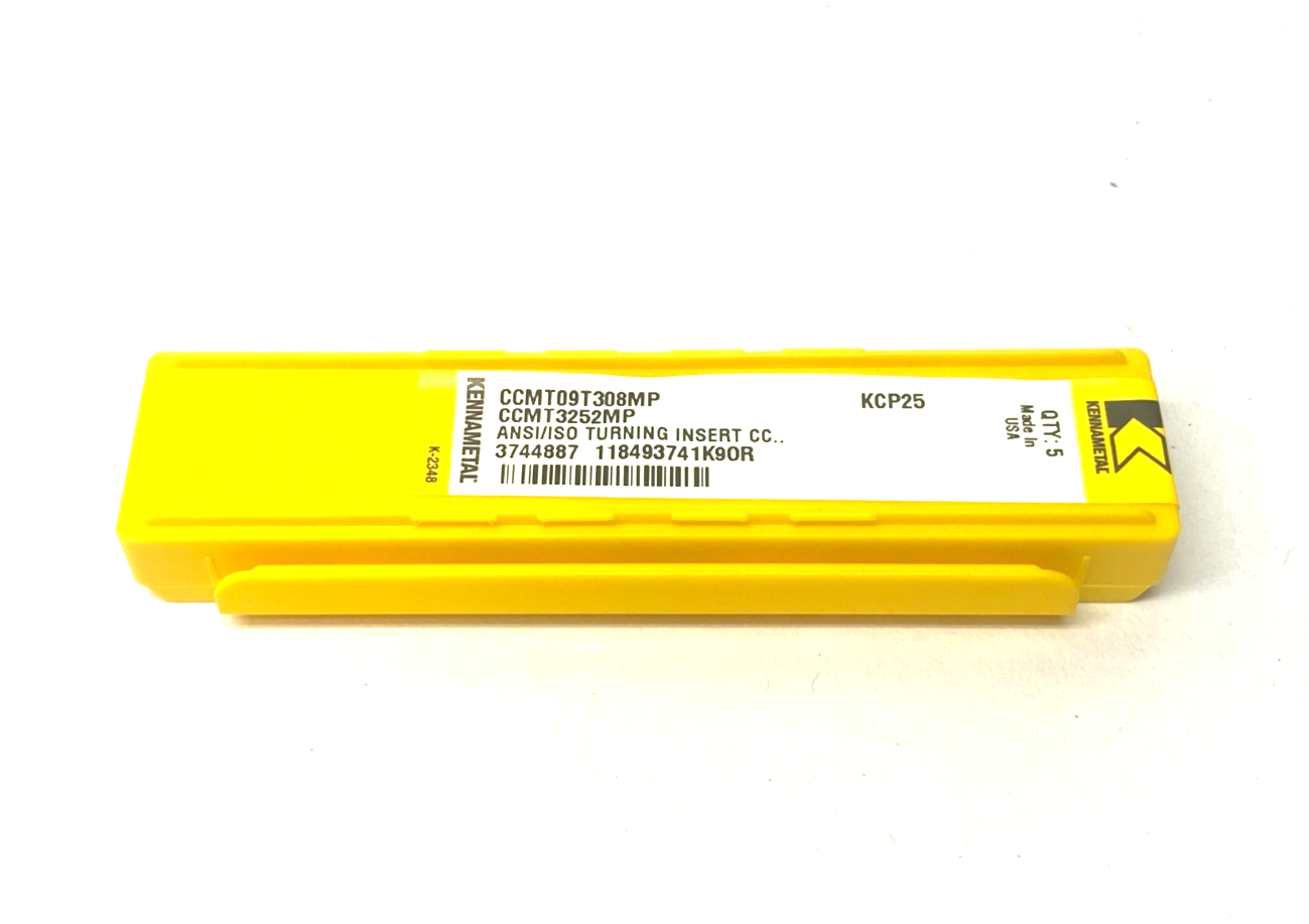 3744887 | Kennametal Screw-On CCMT-MP Positive Insert CCMT09T308MP PKG OF 5 - New - Maverick Industrial Sales