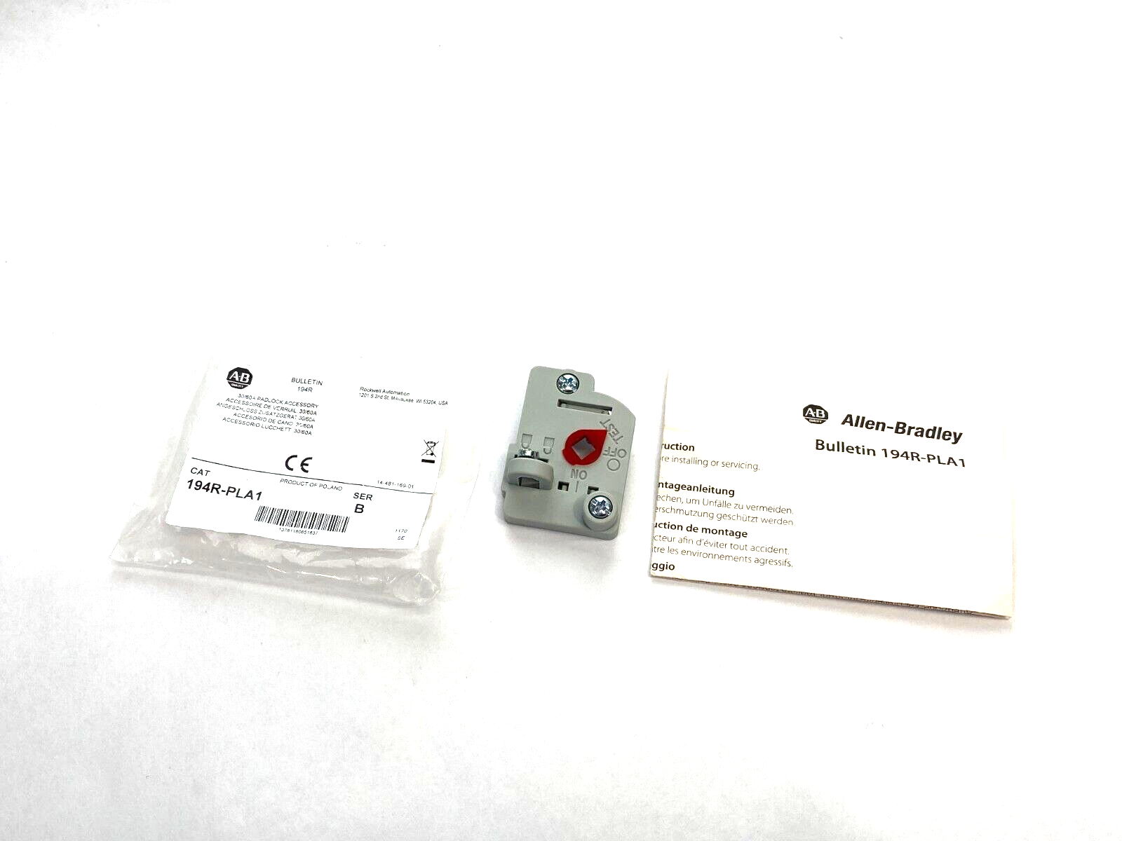 Allen Bradley 194R-PLA1 Ser. B Padlock Accessory 30/60A - Maverick Industrial Sales