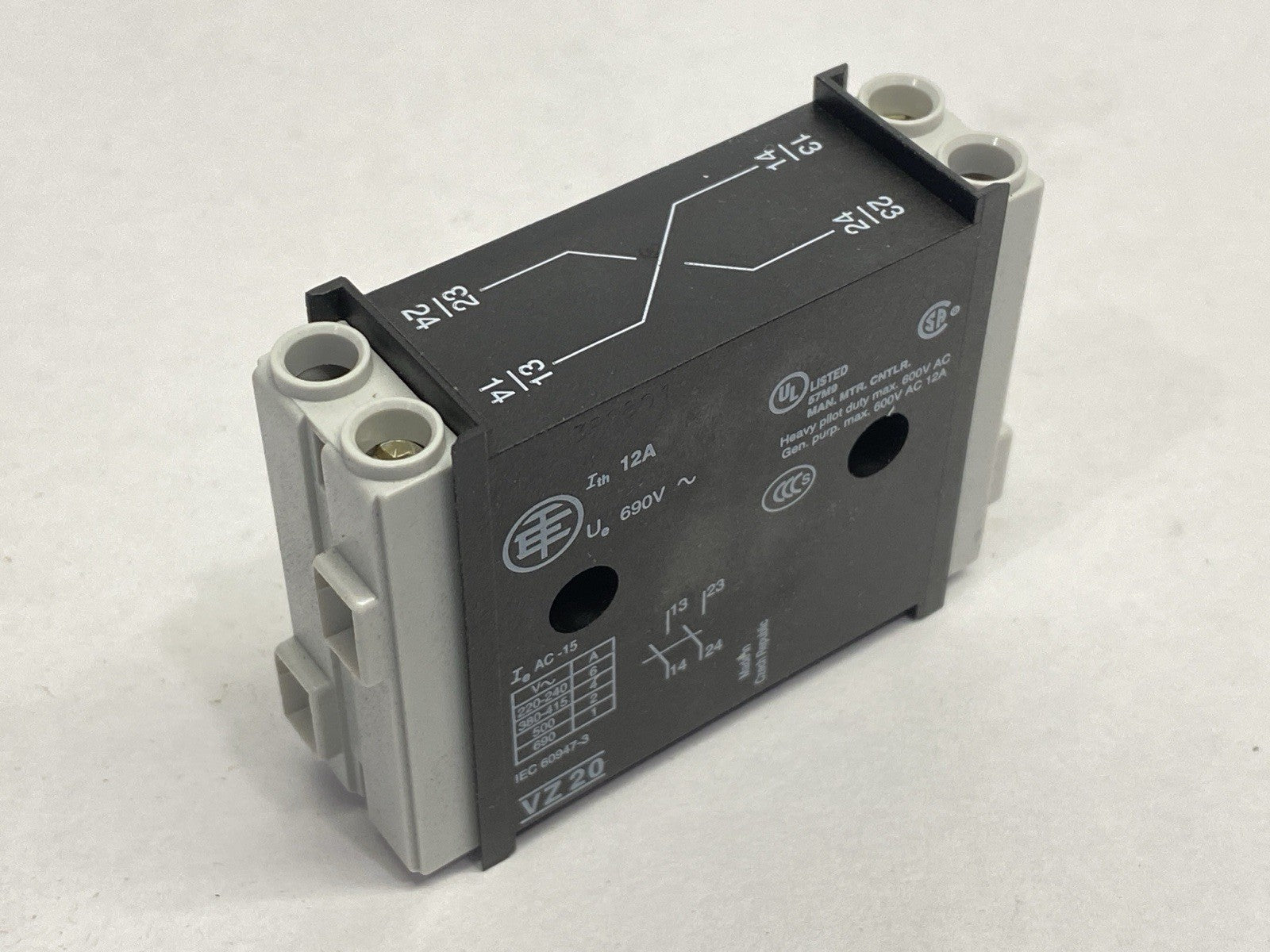 Telemecanique VZ20 Auxiliary Contact Block 1 NO + 1 NO - Maverick Industrial Sales