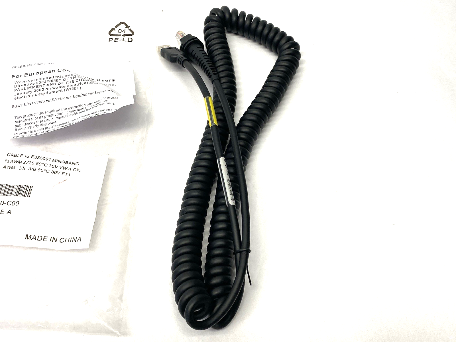 CBL-500-500-C00 | Honeywell USB-A Coiled Type Connection Cable - New – Open box - Maverick Industrial Sales