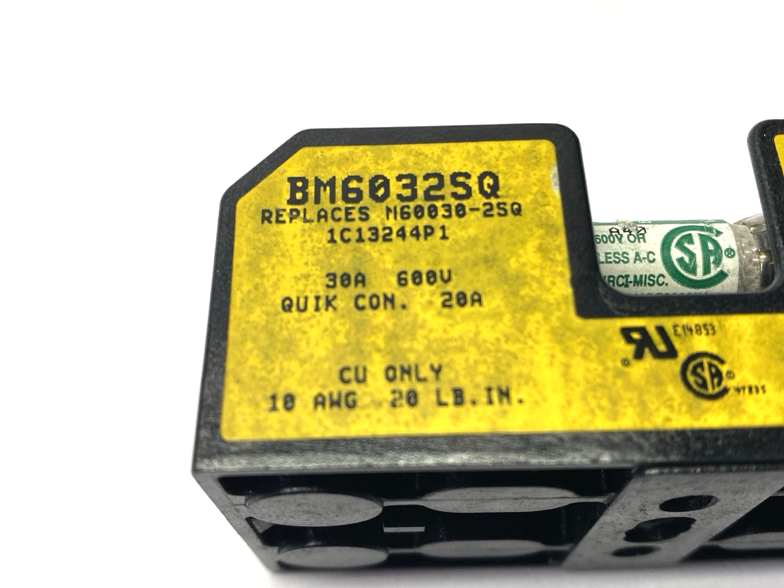 Bussmann BM6032S Fuse Block w/ x2 FNQ-R-1-1/4 Time-Delay CC-Tron Fuse - Maverick Industrial Sales
