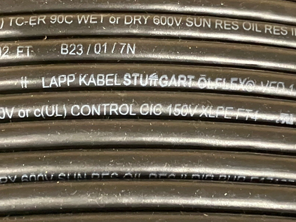 701700 | Lapp Multiconductor Cable, Shielded, 4 Conductor, 16 AWG, Black 1280' FT - New – Open box - Maverick Industrial Sales