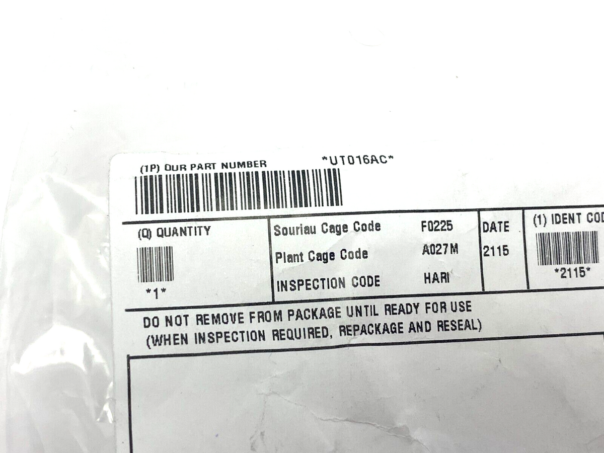 Eaton Souriau-Sunbank UT016AC Cable Connector Backshell w/ Clamp SILVER - Maverick Industrial Sales