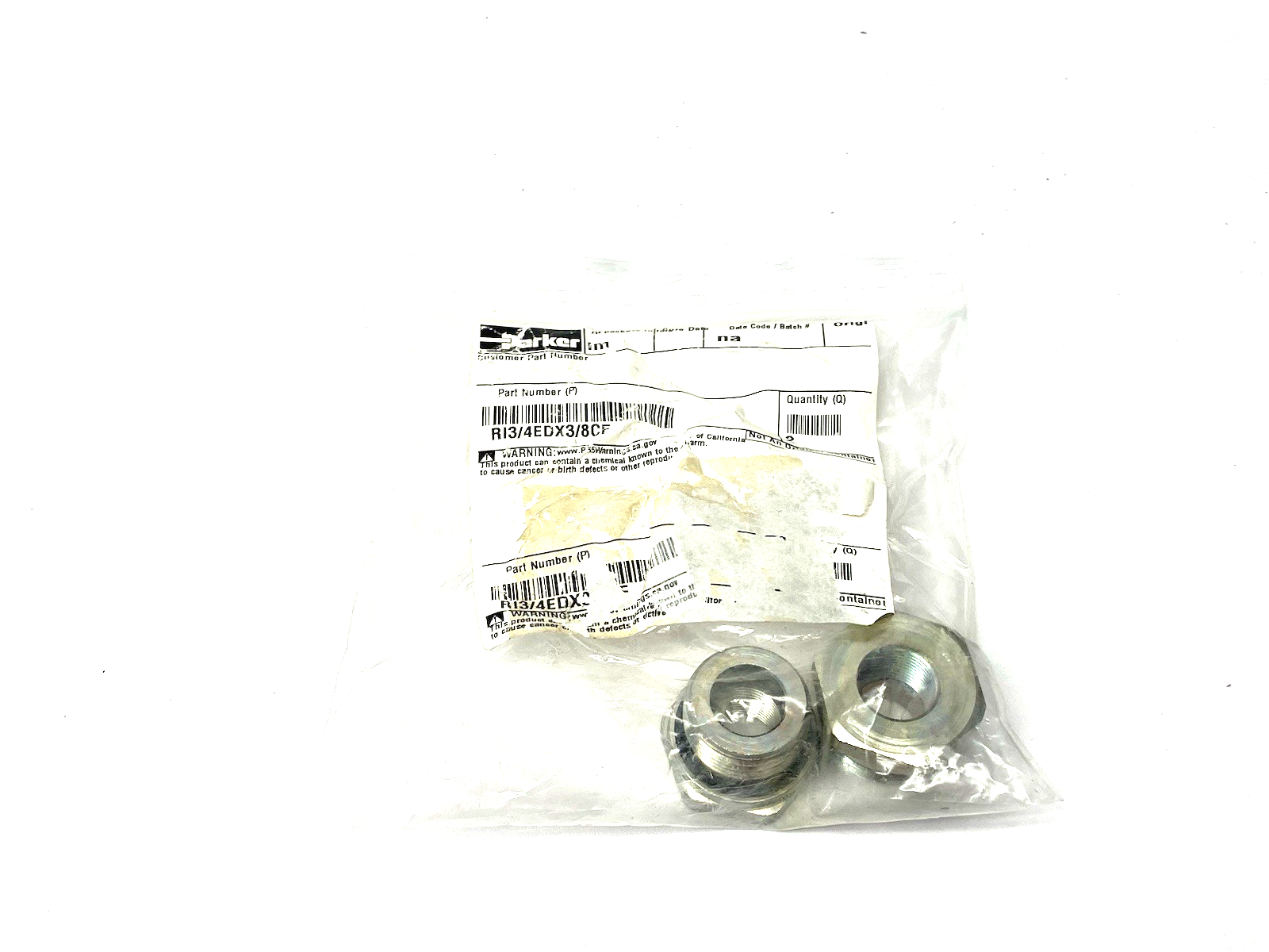 RI3/4EDX3/8CF | Parker Ermeto DIN Reducer Plug BSPP Steel LOT OF 2 - New – Open box - Maverick Industrial Sales