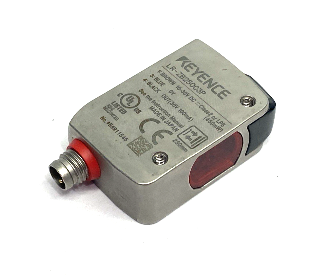Keyence LR-ZB250C3P CMOS Laser Sensor, Self-Contained, M8 3-Pin - Maverick Industrial Sales
