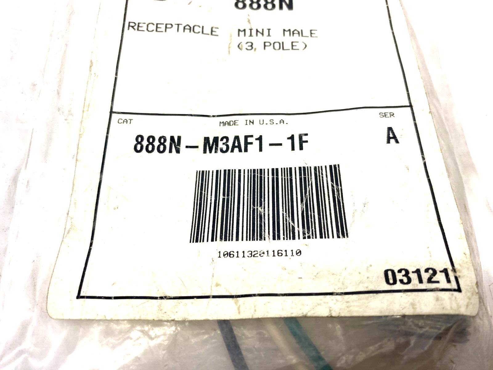 Allen Bradley 888N-M3AF1-1F Ser. A Mini-Male Receptacle 3-Pole 600V AC/DC - Maverick Industrial Sales