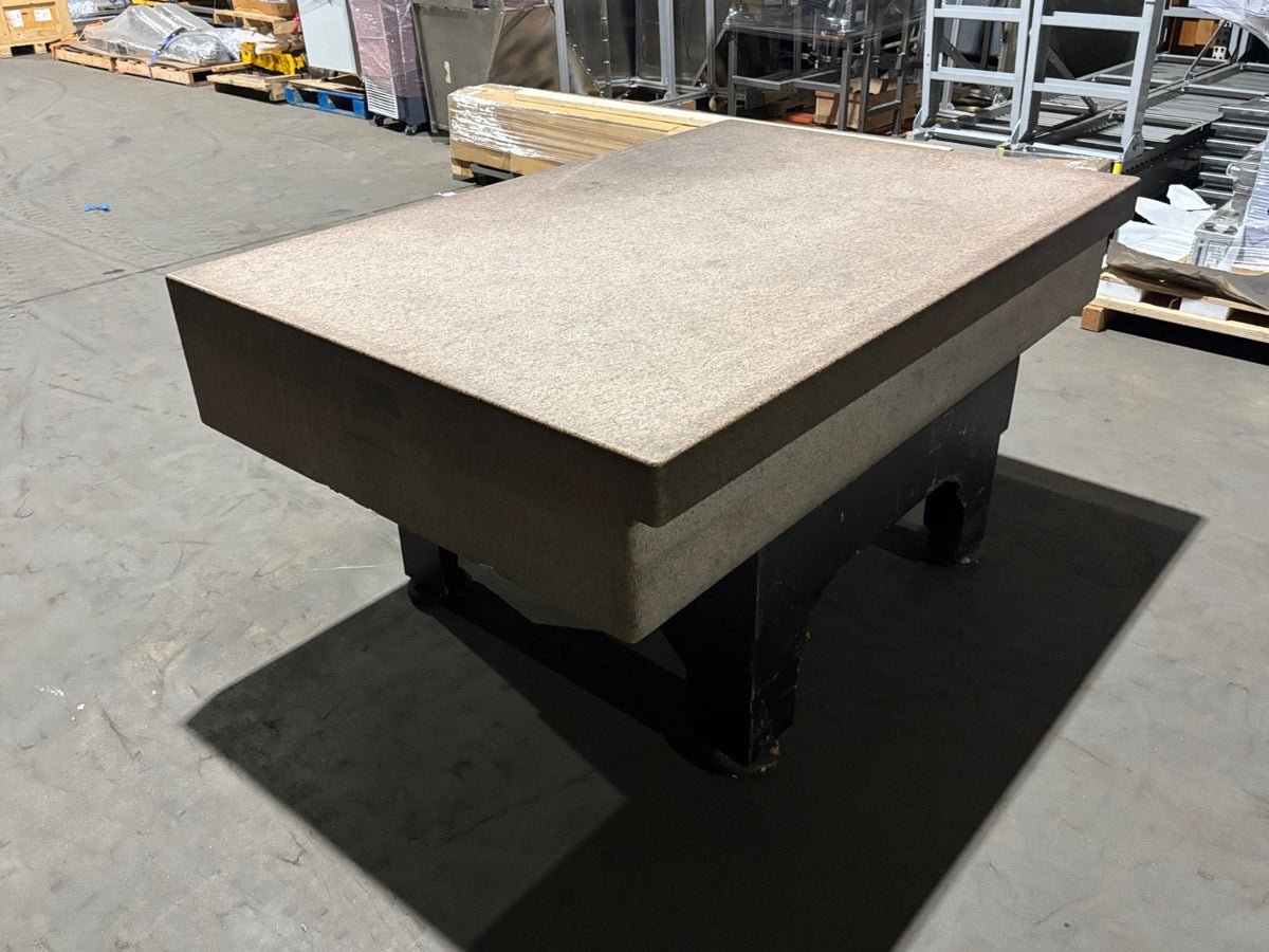 Pink Granite Stone Surface Plate Inspection QC Table, 72" x 48" x 12" - Maverick Industrial Sales