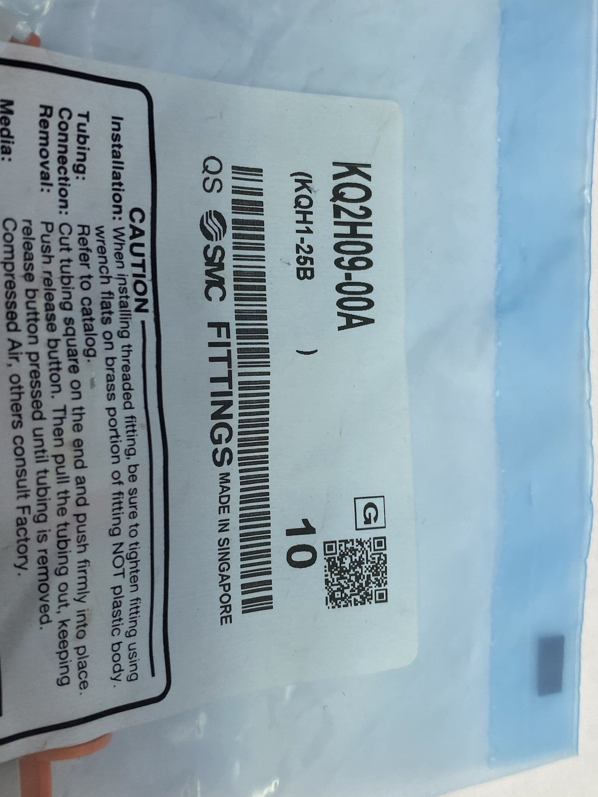 KQ2H09-00A | SMC Straight Tube Union Fitting Connector, 5/16" Tube OD, 10-PACK - New - Maverick Industrial Sales