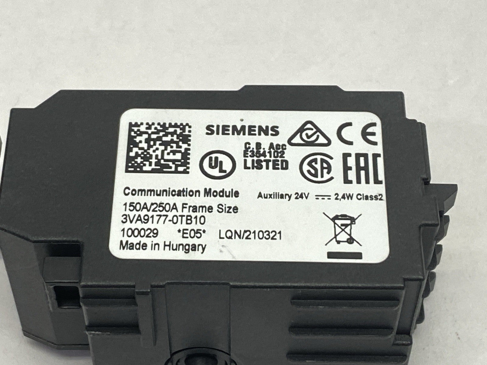 Siemens 3VA9177-0TB10 Communication Module w/ 3VA9987-0TG10 T-Connector - Maverick Industrial Sales