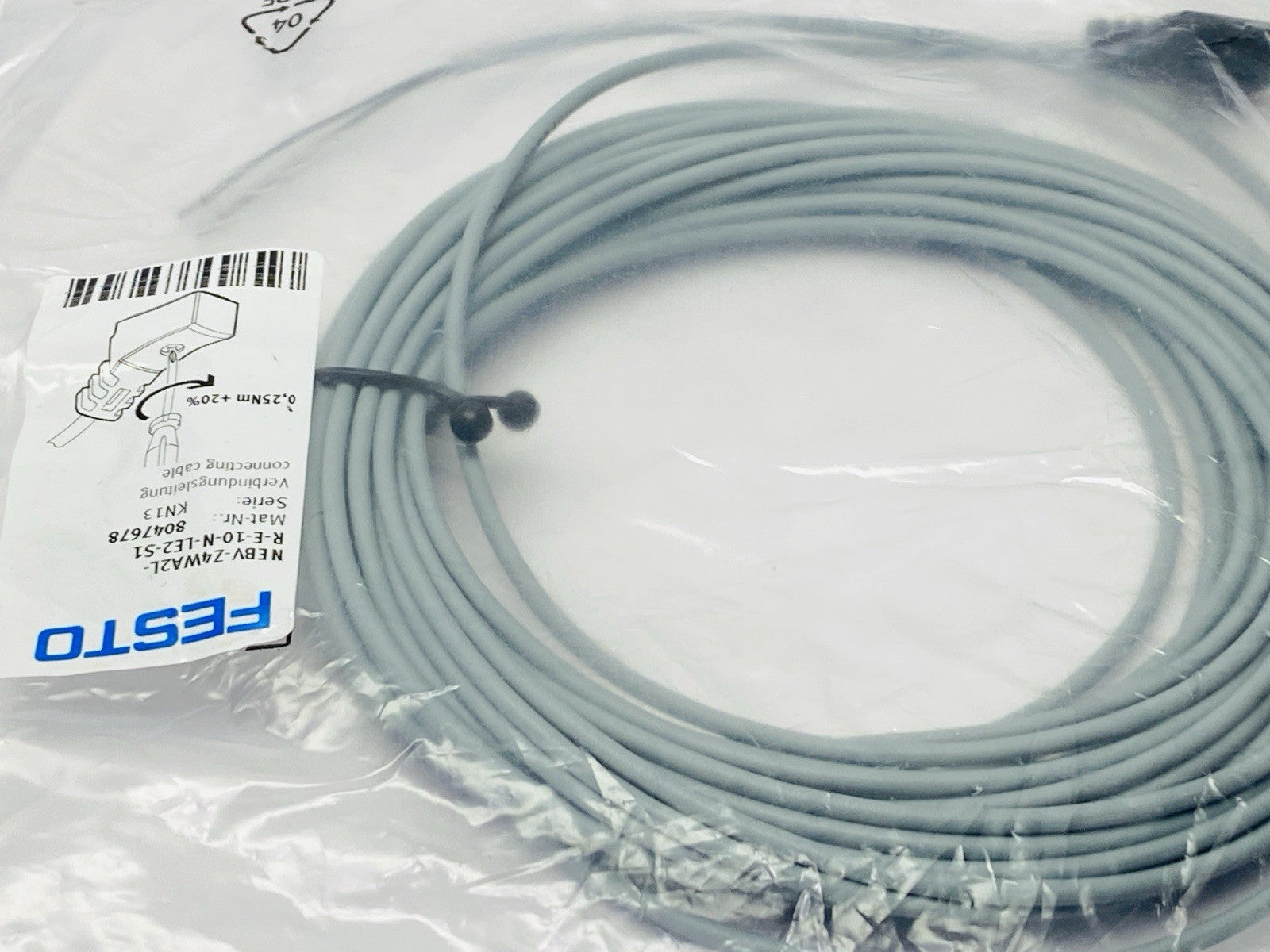 Festo NEBV-Z4WA2L-R-E-10-N-LE2-S1 Connecting Cable 10m 8047678 - Maverick Industrial Sales