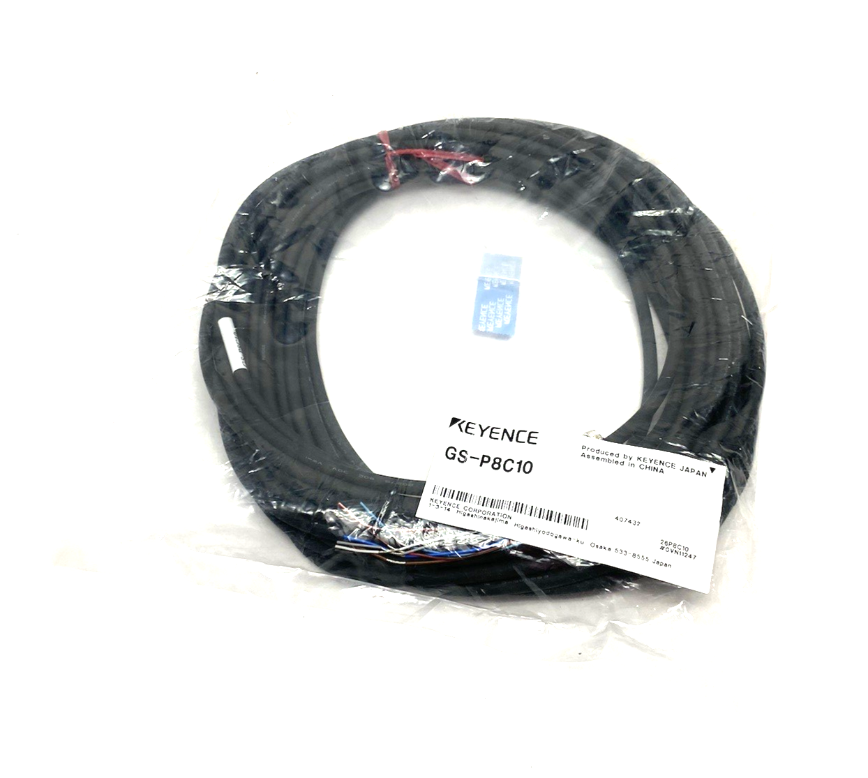 GS-P8C10 | Keyence Standard M12 Connector Type Cable 8-Pin 10m - New - Maverick Industrial Sales
