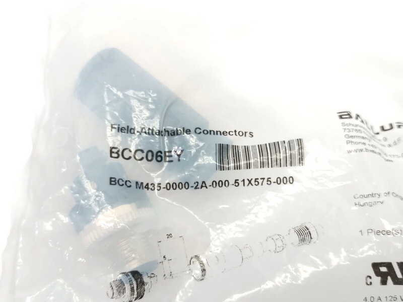 Balluff BCC06EY Connector M12 5-Pin Male A-Coded BCC M435-0000-2A-000-51X575-000 - Maverick Industrial Sales