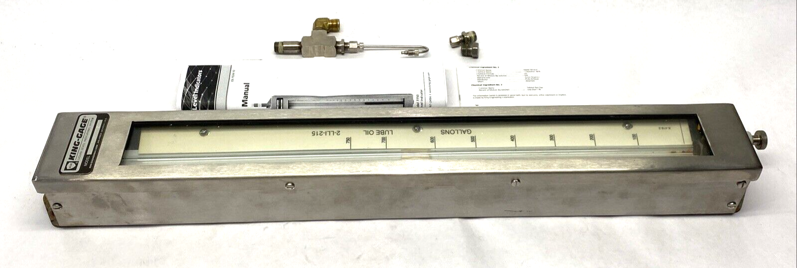 King-Gage 5992S-20R Model 5992S Hand Pump Bubbler Gauge SS 20" Scale Red Liquid - For parts or not working - Maverick Industrial Sales