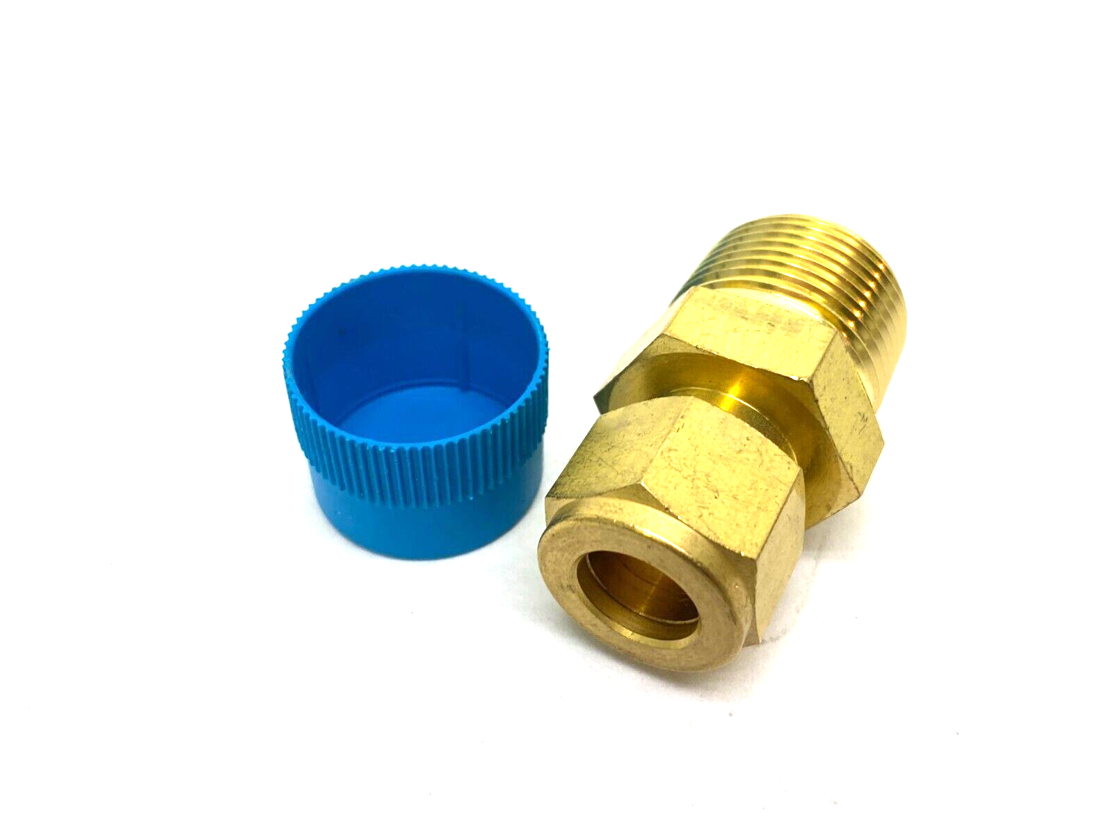 Swagelok B-810-1-12 Brass Straight Compression Fitting 1/2" OD 3/4" NPT Thread - Maverick Industrial Sales