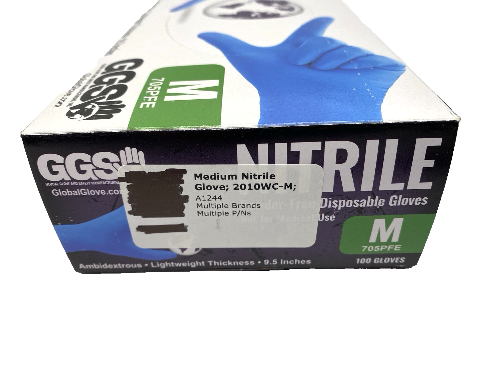 Global Glove & Safety 705PFE-M Nitrile Powder-Free Disposable Gloves PKG OF 100 - Maverick Industrial Sales
