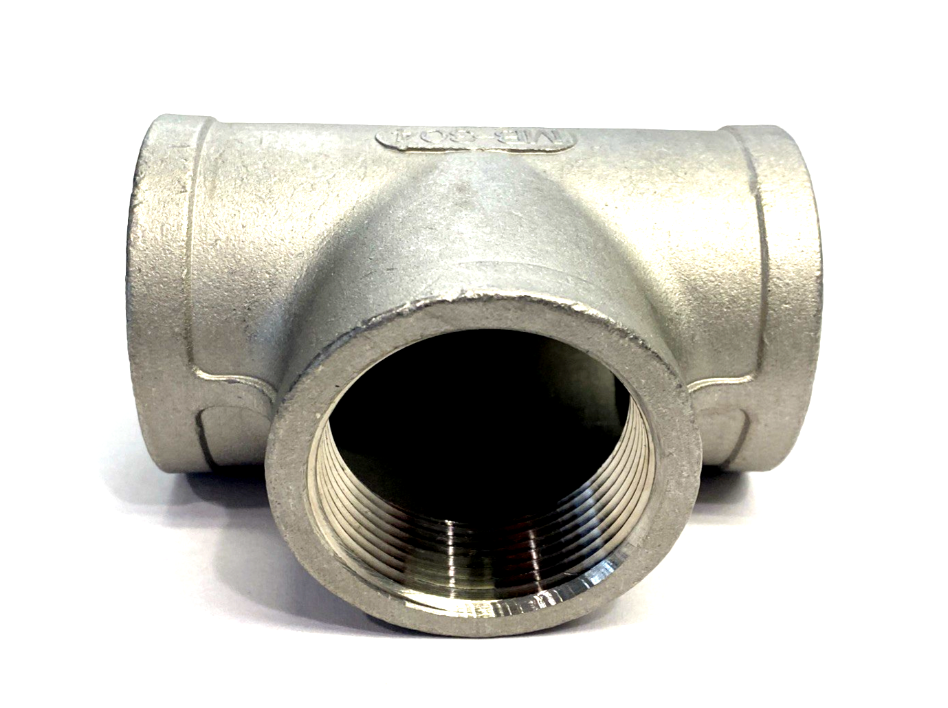 4464K55 | 304 SS Threaded Pipe Fitting, Low-Pressure, Tee Connector, 1-1/2" NPT - New – Open box - Maverick Industrial Sales