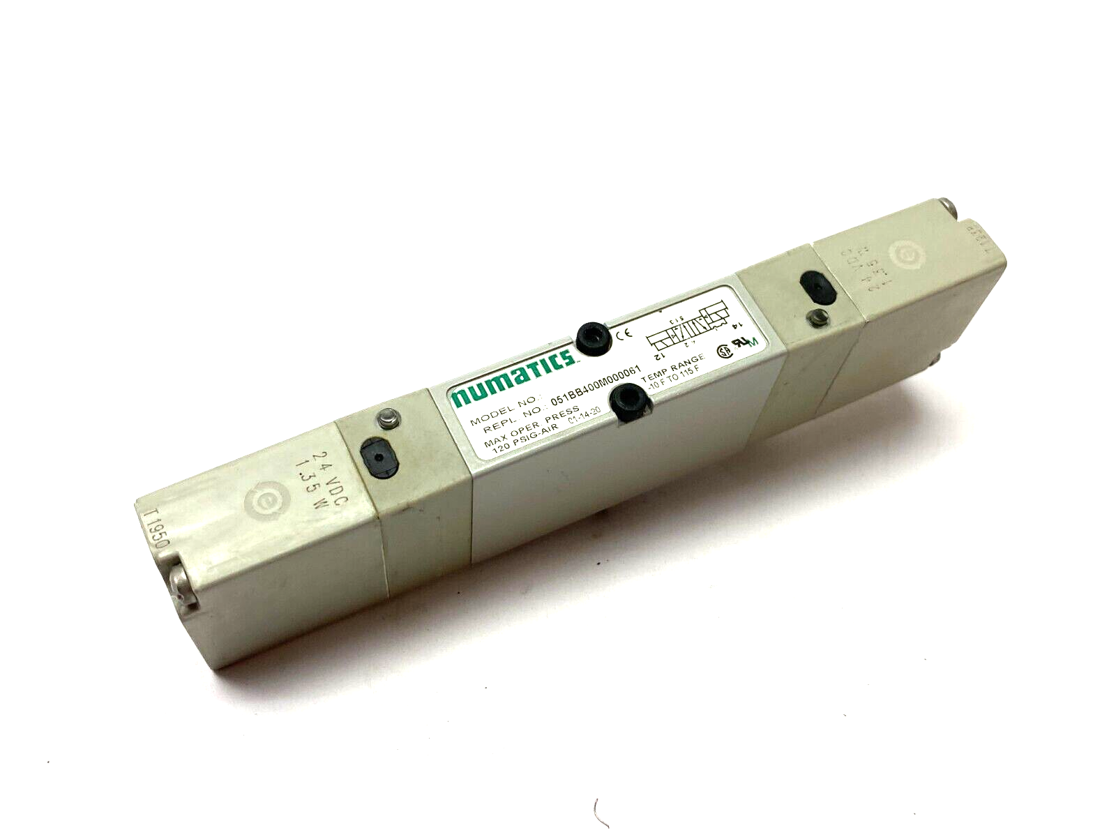 Numatics 051BB400M000061 Pneumatic Solenoid Valve 2-Pos 4-Way 24VDC 120psig - Maverick Industrial Sales