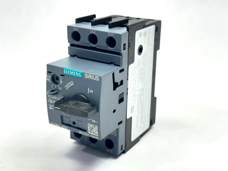 Siemens 3RV2021-1GA10 Sirius Motor Protection Circuit Breaker 4.5-6.3A 600V - Maverick Industrial Sales