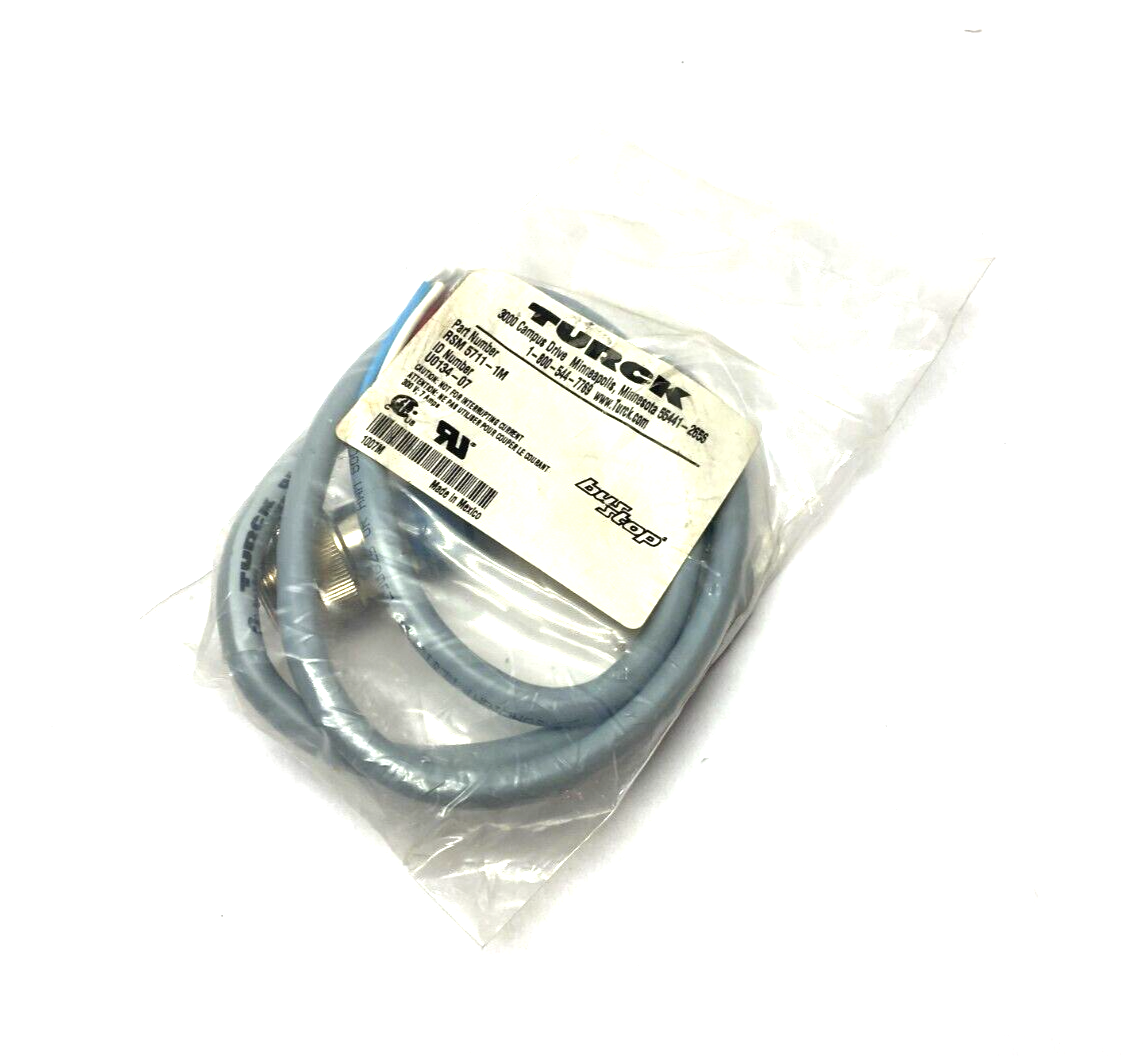 Turck RSM 5711-1M BusStop Single Ended Cordset Male 7/8"-16 UN U0134-07 - Maverick Industrial Sales