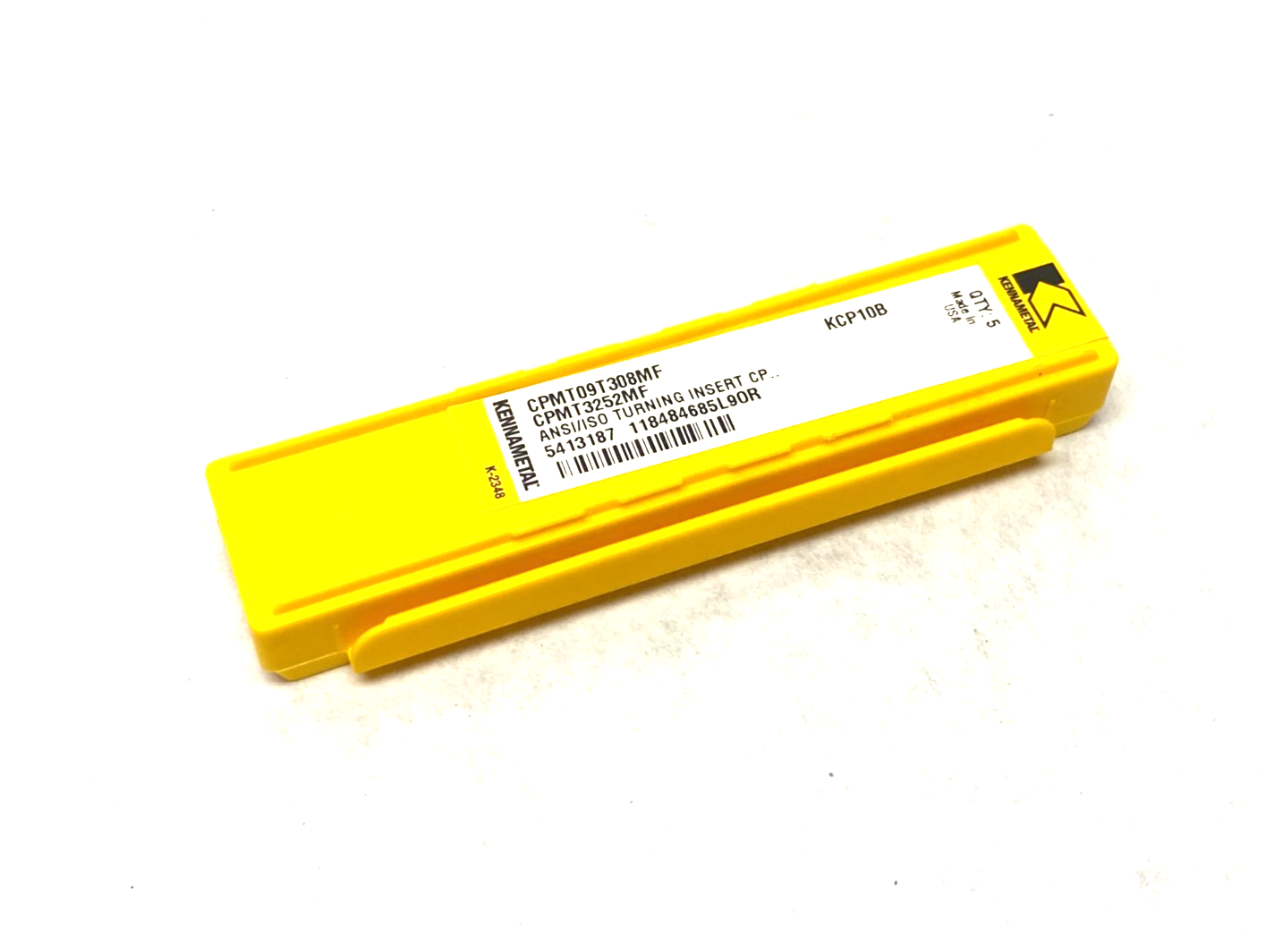 5413187 | Kennametal Screw-On CPMT Inserts Grade KCP10B CPMT09T308MF PKG OF 5 - New - Maverick Industrial Sales