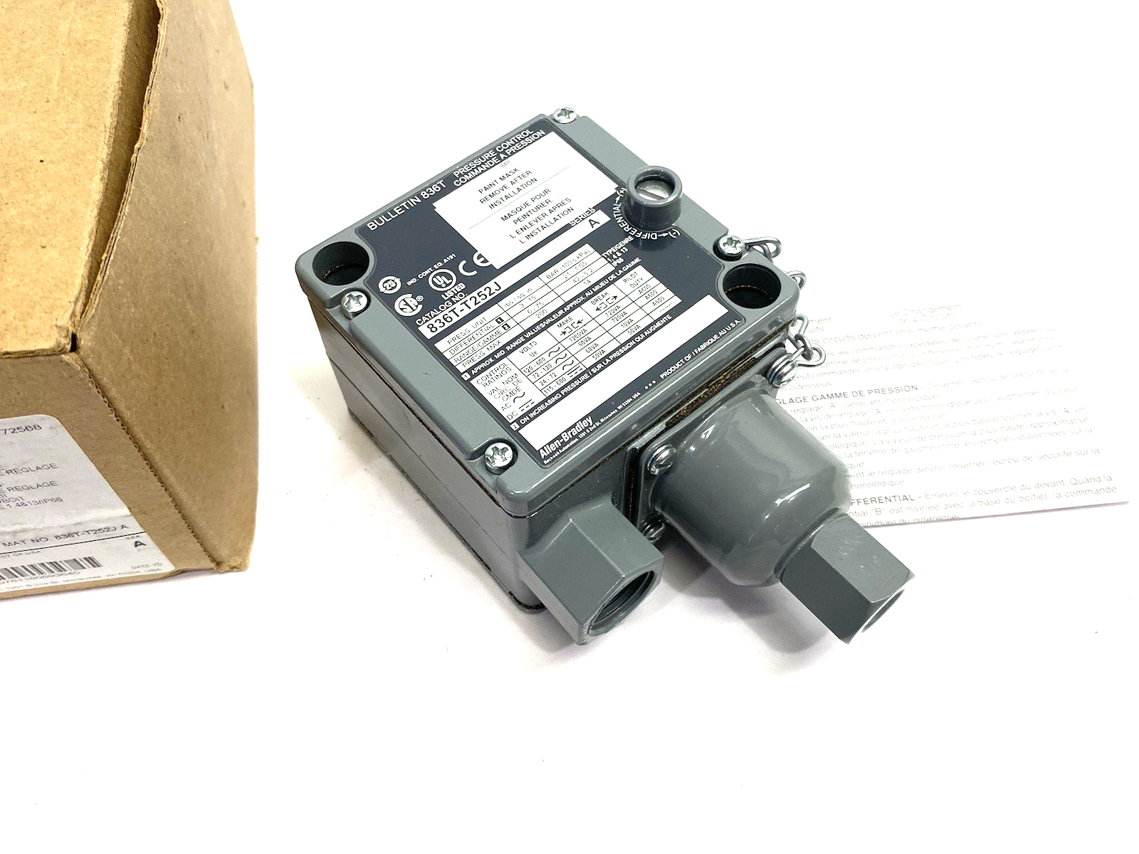 836T-T252J | Allen Bradley Ser. A Electro-Mechanical Pressure Control Switch - New – Open box - Maverick Industrial Sales