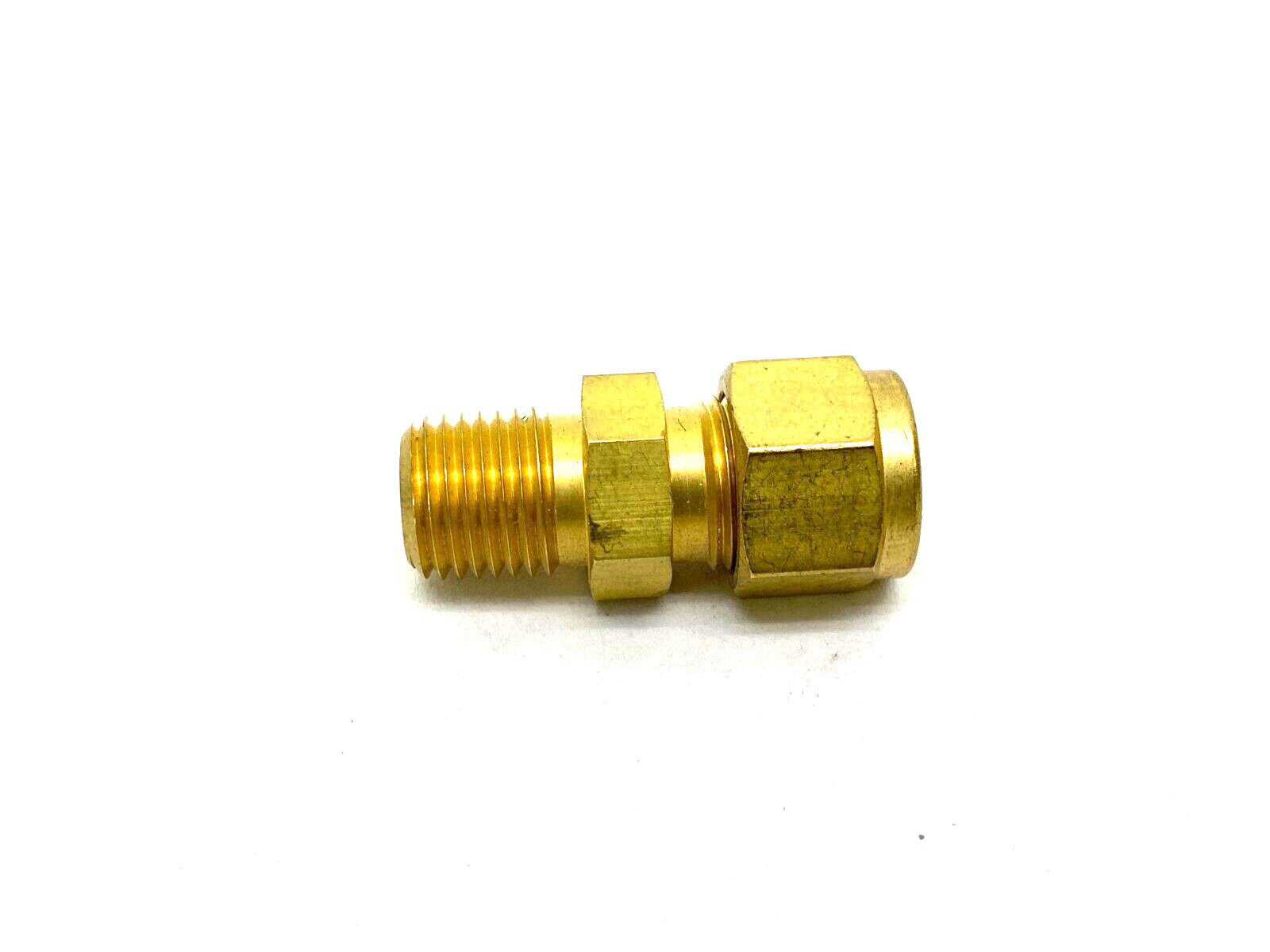 Swagelok B-600-1-4 Brass Compression Tube Fitting 3/8" Tube OD 1/4" NPT Thread - Maverick Industrial Sales