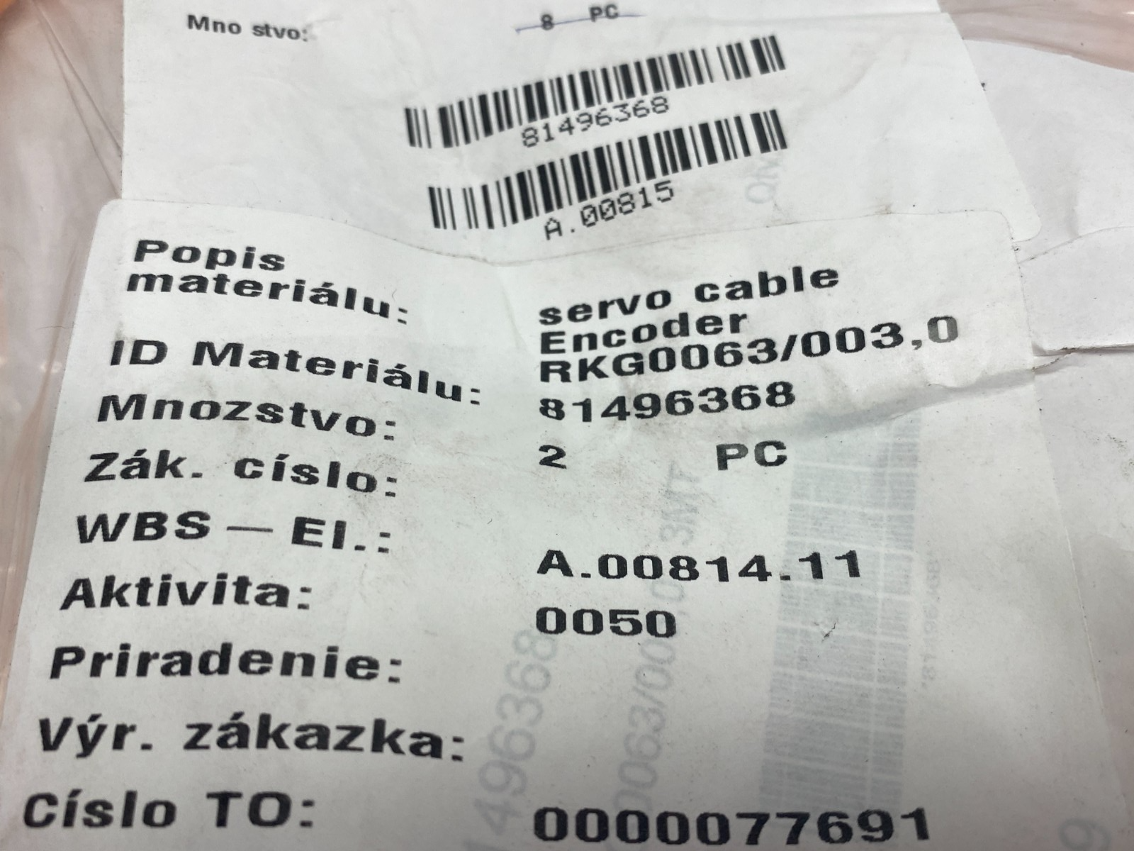 Bosch Rexroth R911382672 Servo Encoder Power Cable RKG0063/003,0 - Maverick Industrial Sales