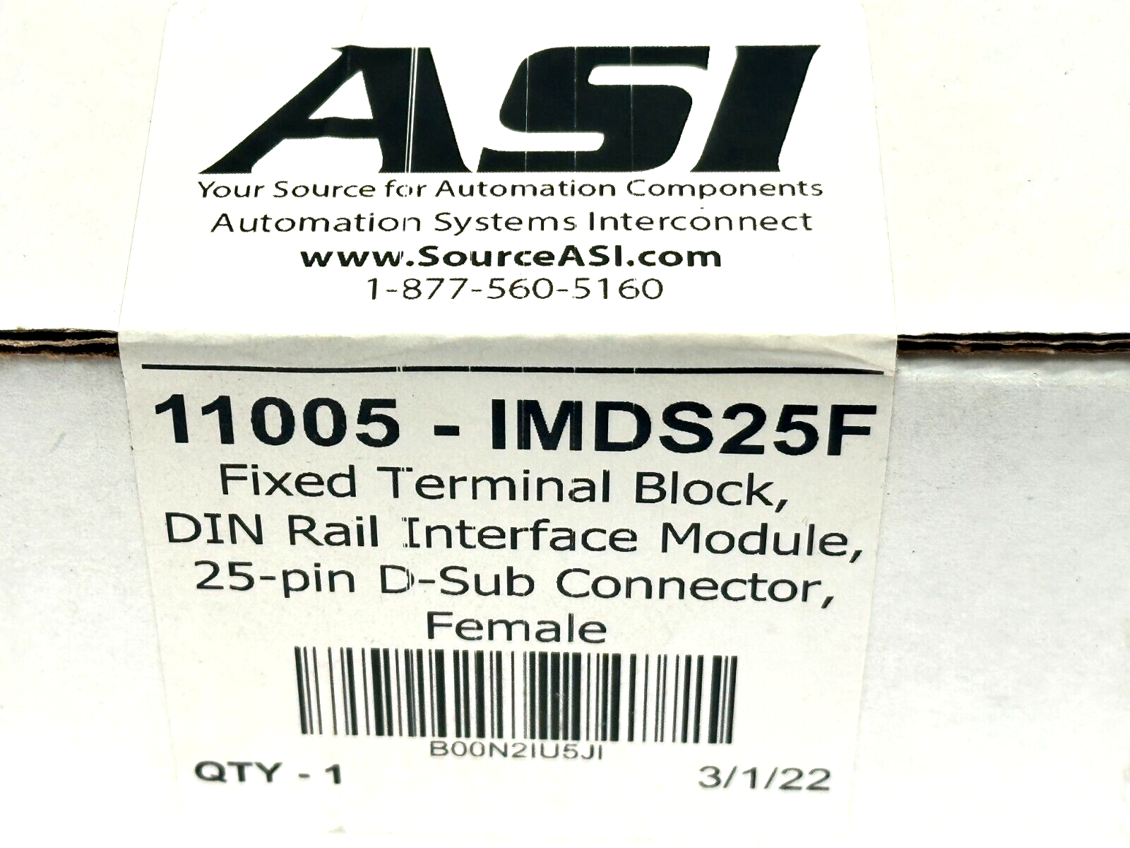 11005-IMDS25F | ASI 11005-IMDS25F Fixed Terminal Block DIN Rail ...