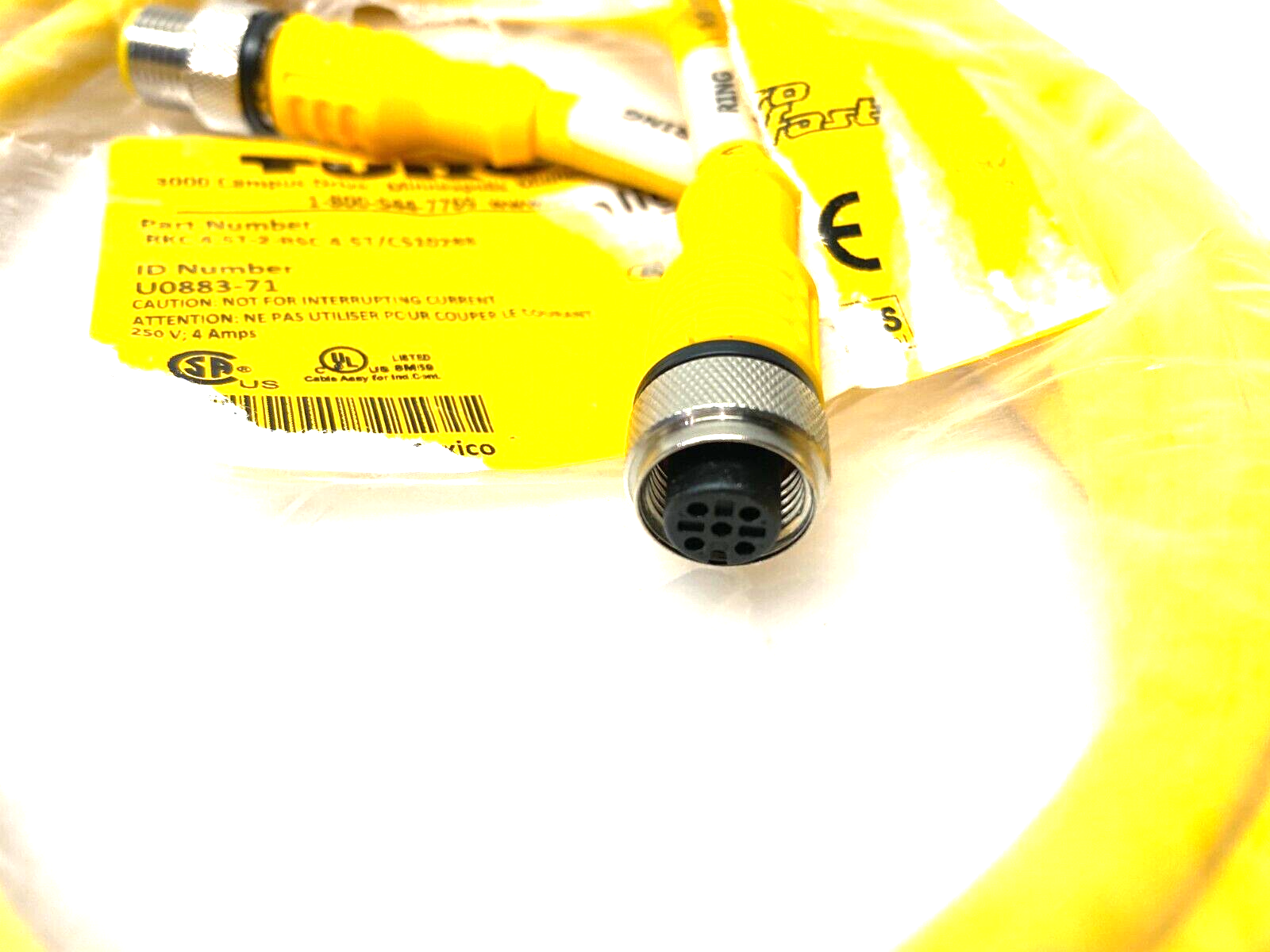 Turck RKC 4.5T-2-RSC 4.5T/CS10288 Eurofast Double Ended M12 Cordset U0883-71 - Maverick Industrial Sales
