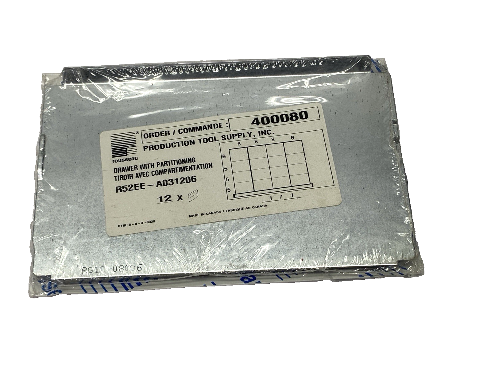 R52EE-A031206 | Rousseau Metal Drawer with Partitioning PKG OF 12 - New - Maverick Industrial Sales