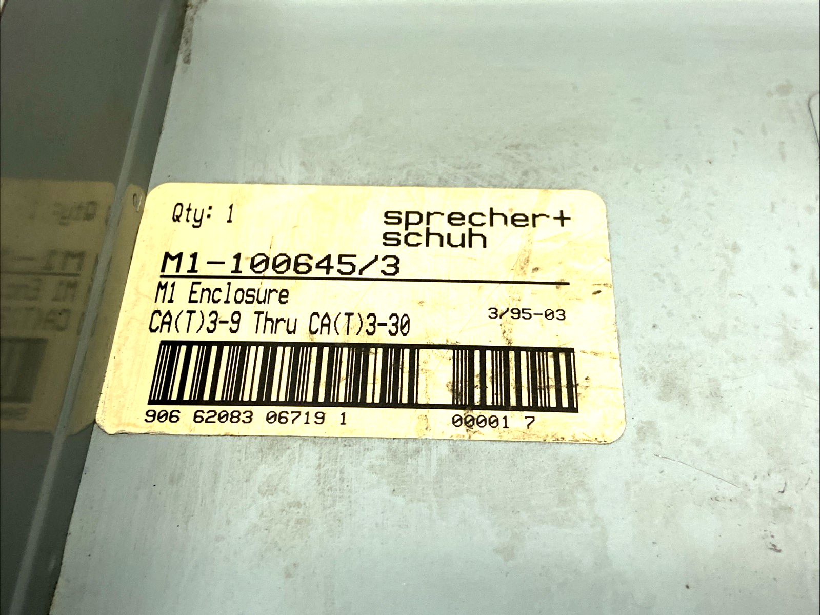Sprecher+Schuh M1-100645/3 Enclosure CA(T) 3-9 THRU CA(T)3-30 - Maverick Industrial Sales