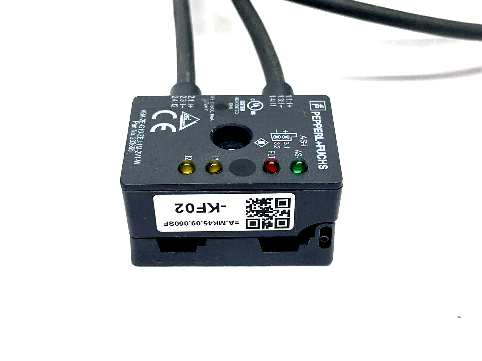 Pepperl+Fuchs VBA-2E-G10-ZEJ-1M-2V1-W AS-Interface Module 233665 MISSING SCREW - Maverick Industrial Sales