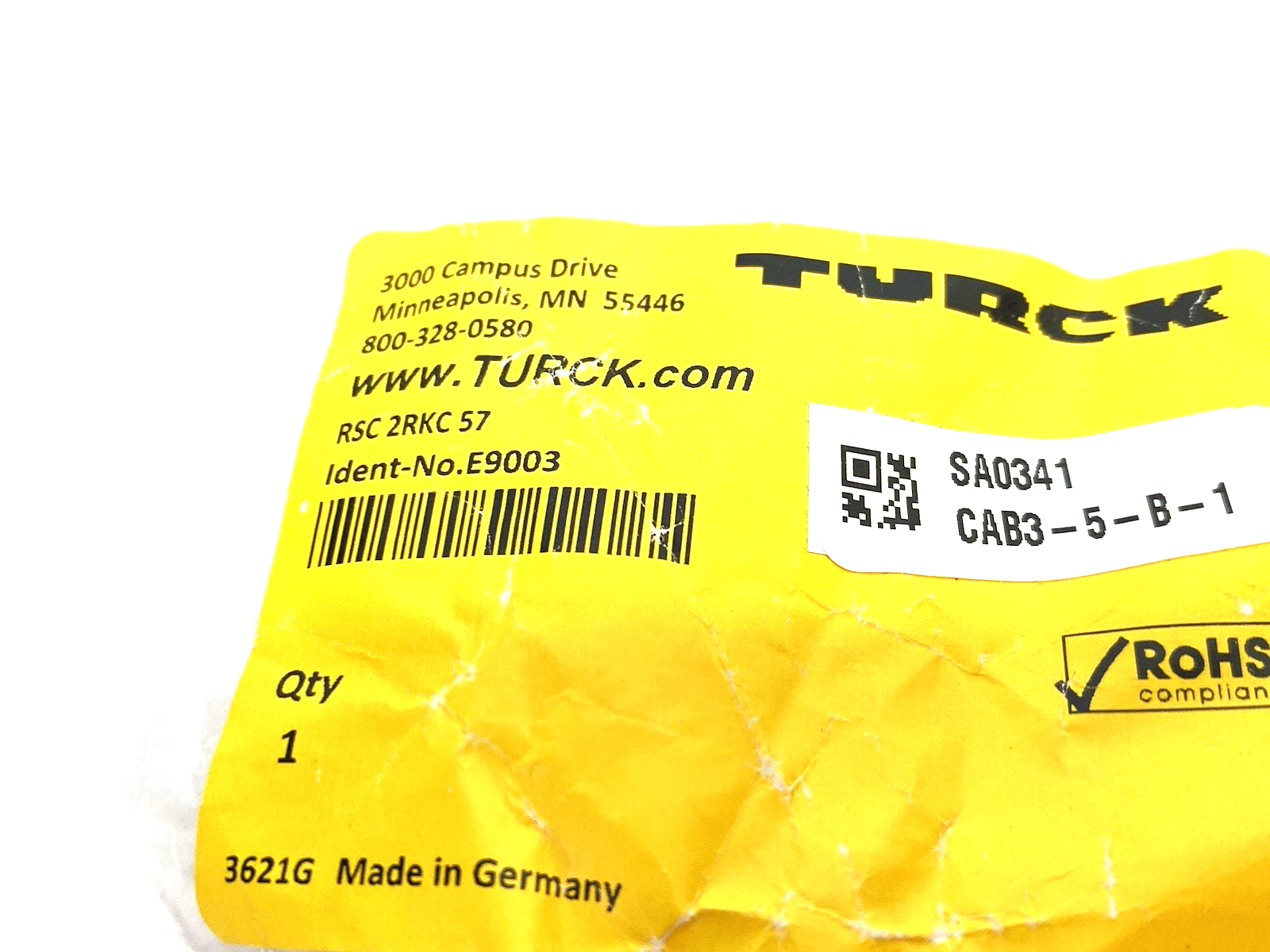 Turck RSC 2RKC 57 Eurofast, DeviceNet™ Cable Connector Tee, M12, E9003 - Maverick Industrial Sales