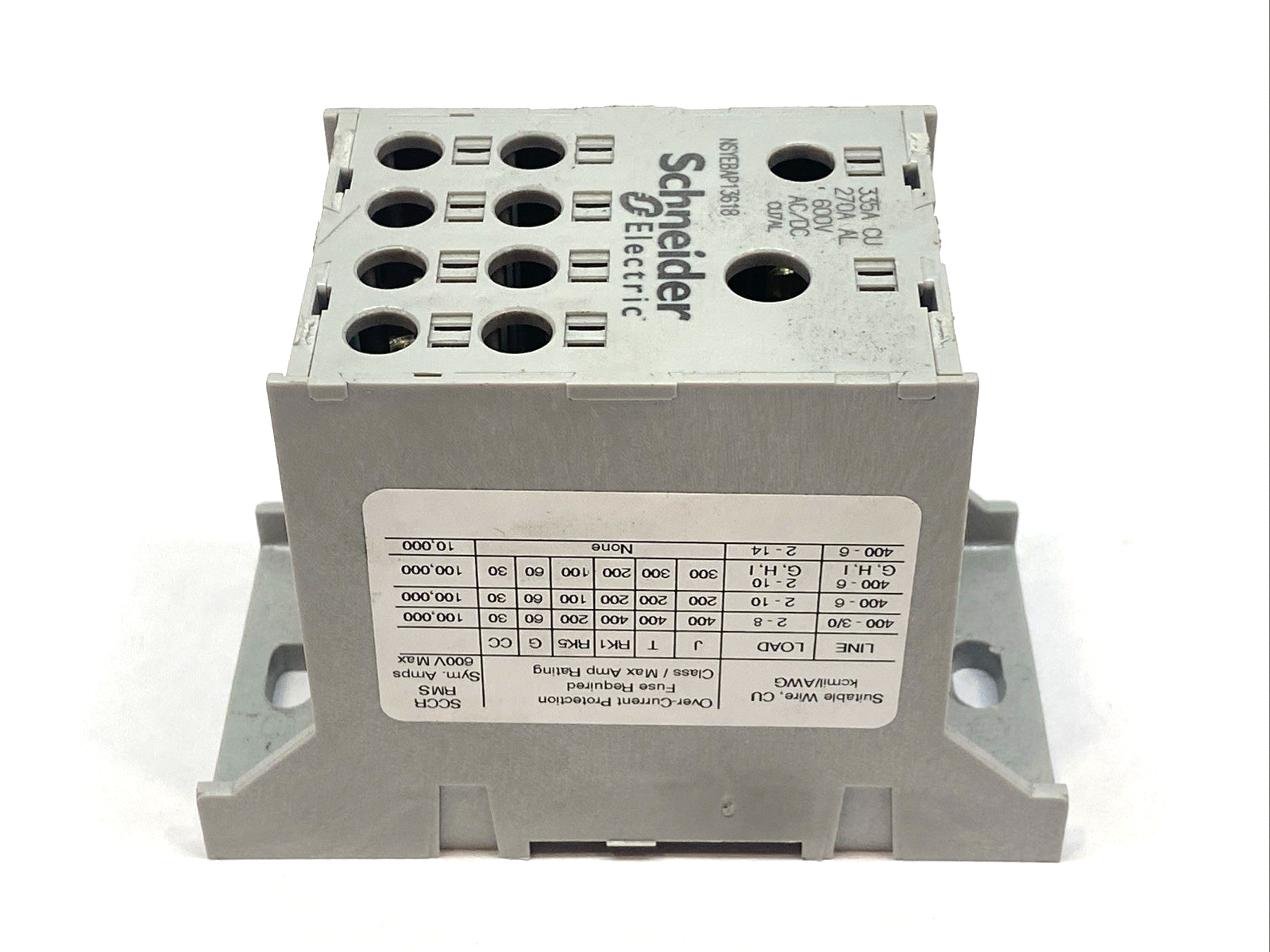 Schneider Electric NSYEBAP13618 Power Distribution Block 1P 2x8 335A 600V - Maverick Industrial Sales