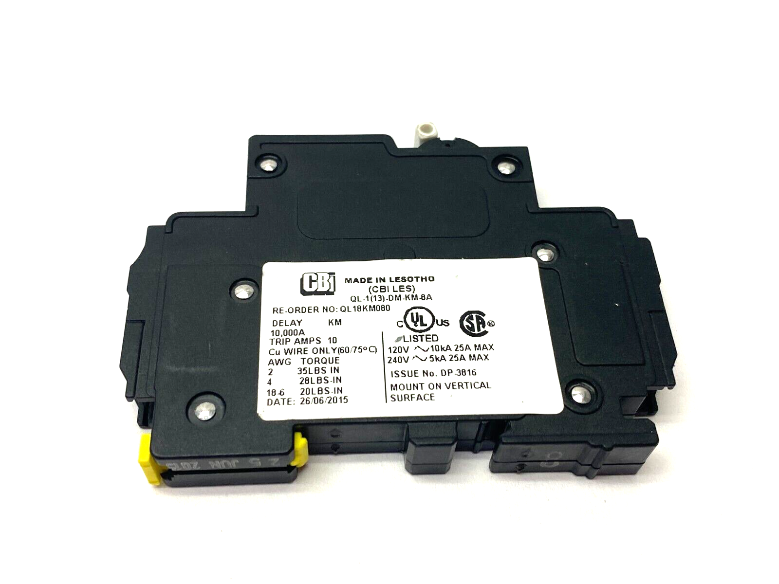 CBI QL18KM080 Single-Pole Circuit Breaker KM Curve QL-1(13)-DM-KM-8A - Maverick Industrial Sales