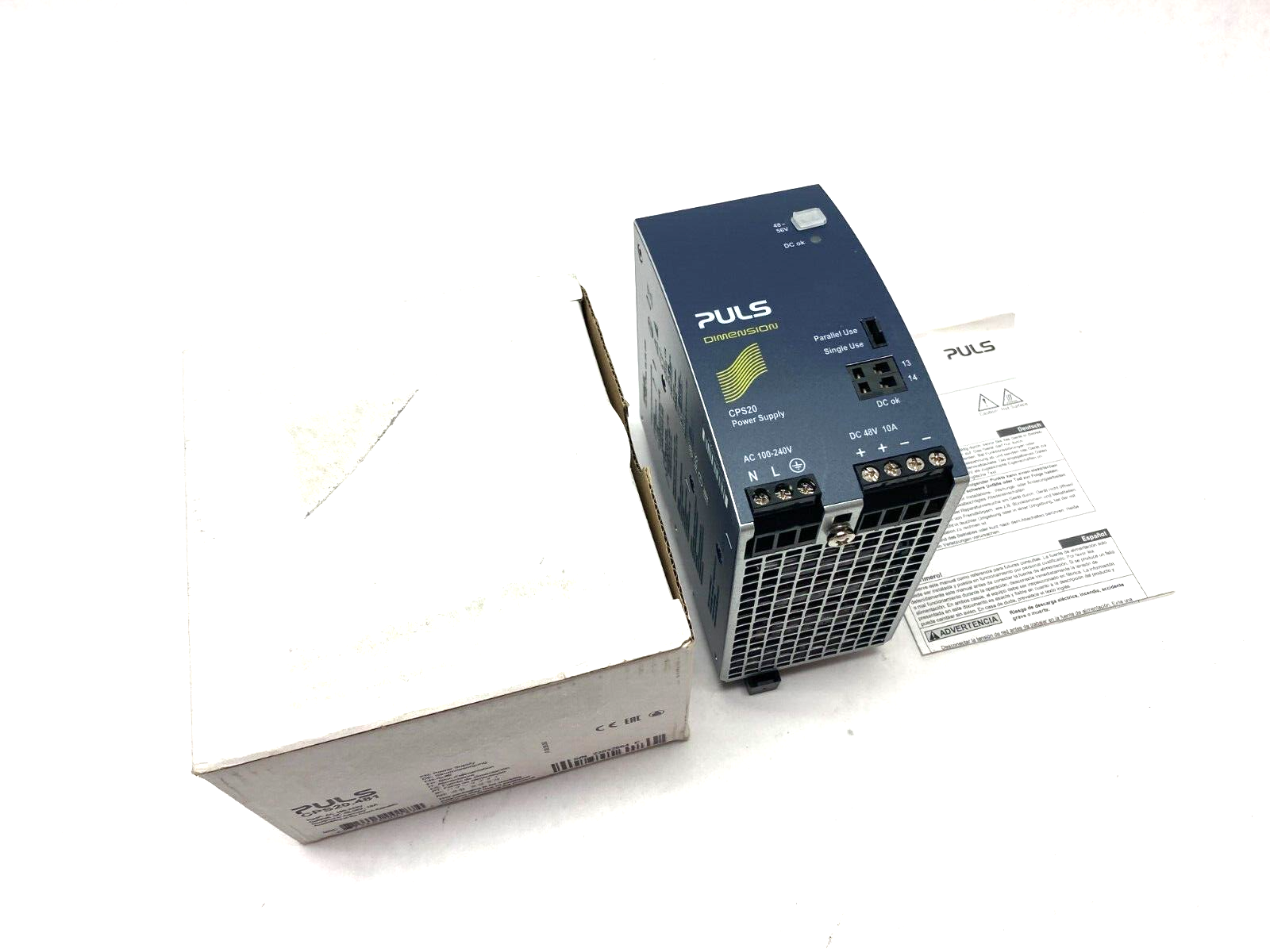Puls CPS20.481 Power Supply, 1-Phase, 120-240VAC, 48VDC 10A 480W - Maverick Industrial Sales