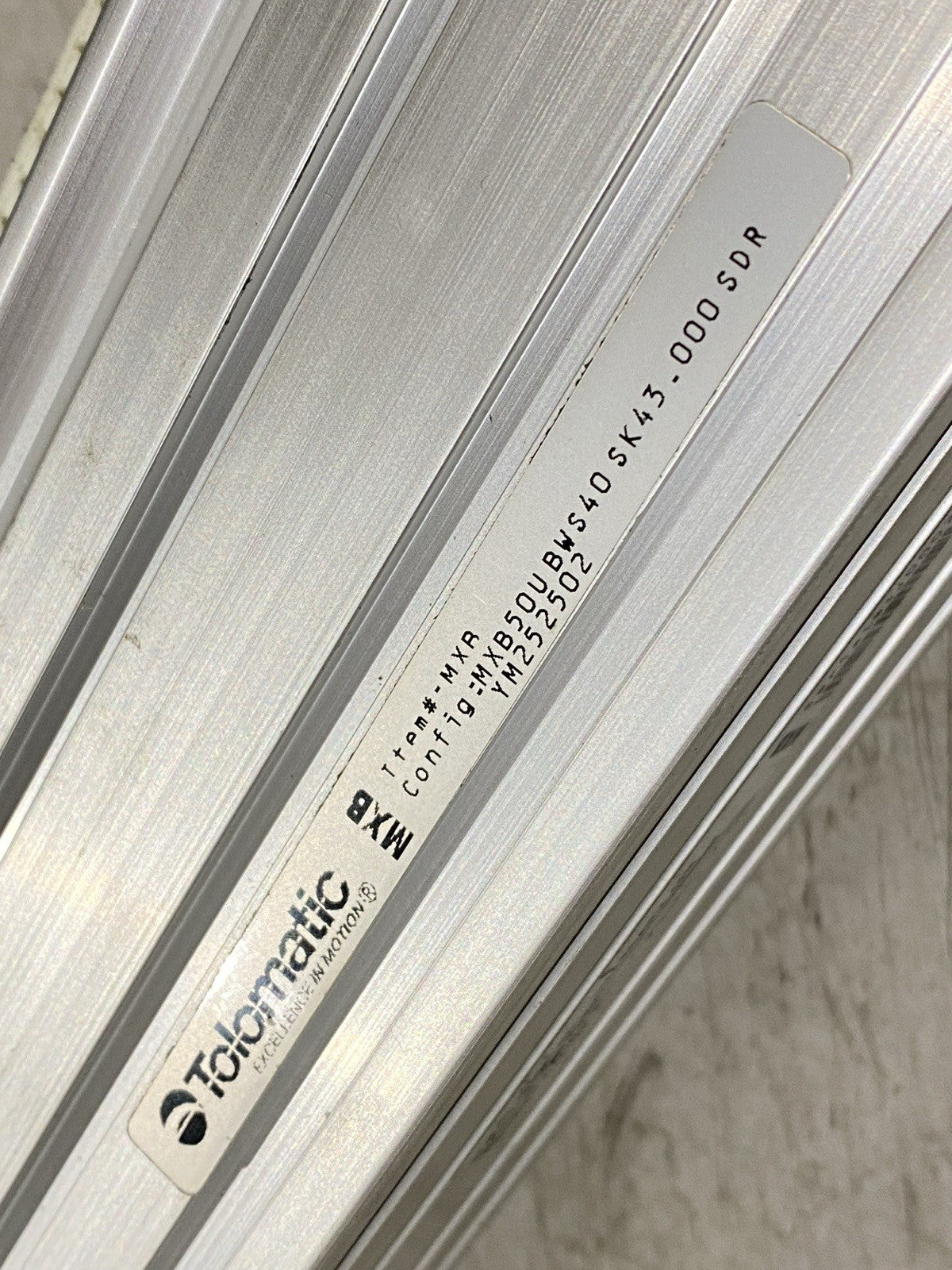 Tolomatic MXB50UBWS40SK43.000SDRYM252502 Rodless Belt Drive Actuator 43" Stroke - Maverick Industrial Sales