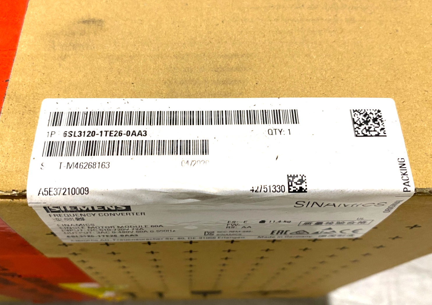 Siemens 6SL3120-1TE26-0AA3 SINAMICS Single Motor Frequency Converter - Maverick Industrial Sales