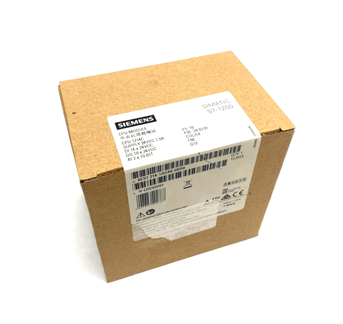 Siemens 6ES7 214-1AG40-0XB0 SIMATIC S7-1200 CPU Module 1214C DI 14x24VDC - Maverick Industrial Sales