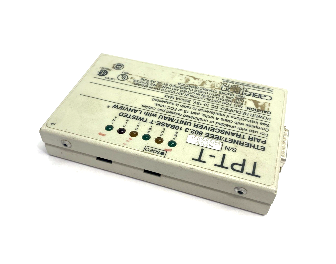 TPT-T | Cabletron Systems Ethernet/IEEE 802.3 10BASE-T Twisted Pair Transceiver - Used - Maverick Industrial Sales