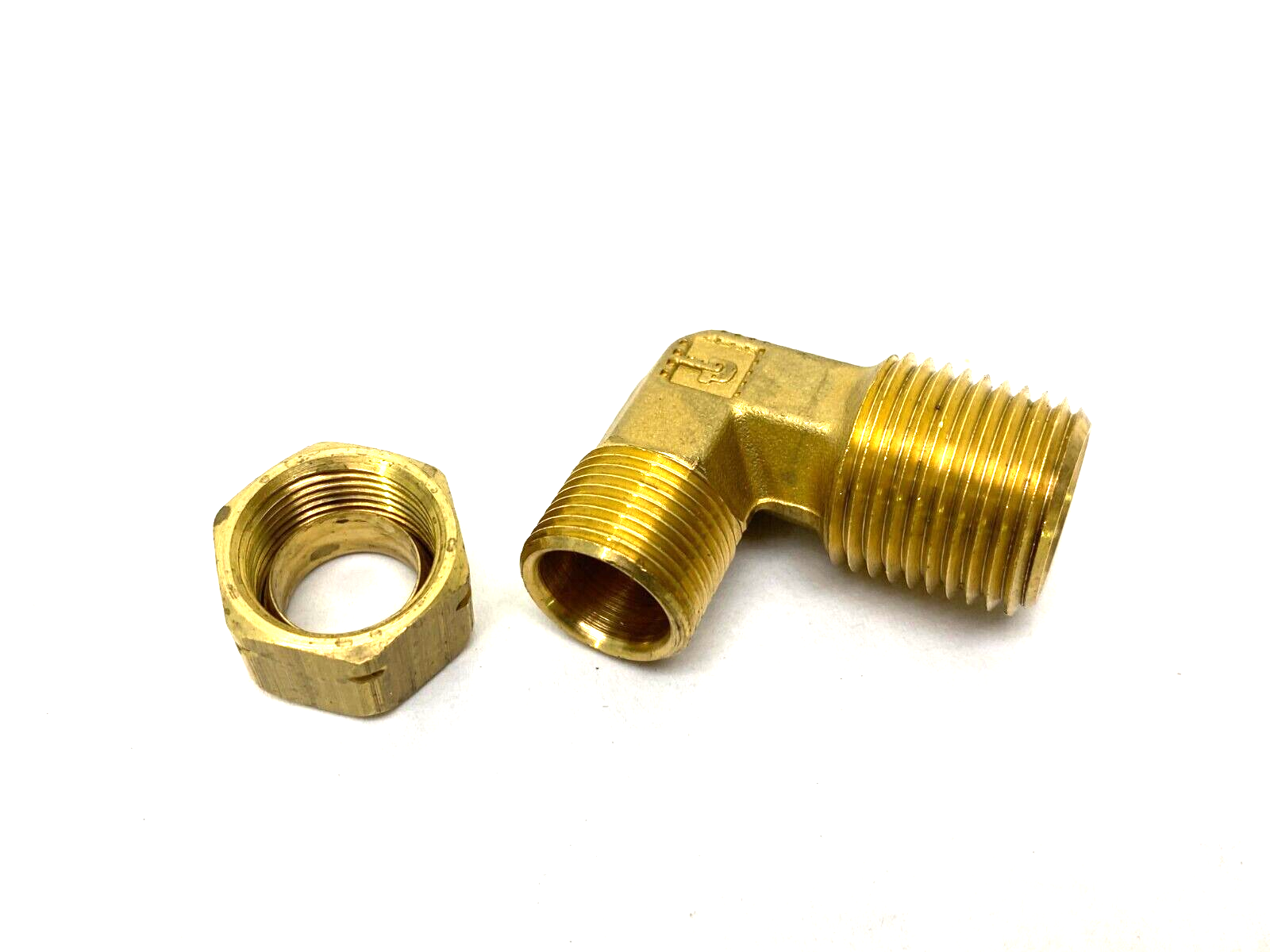 Parker 8MSEL8N-B Brass A-LOK Compression Elbow Fitting, 1/2" Tube OD, 1/2" NPT - Maverick Industrial Sales