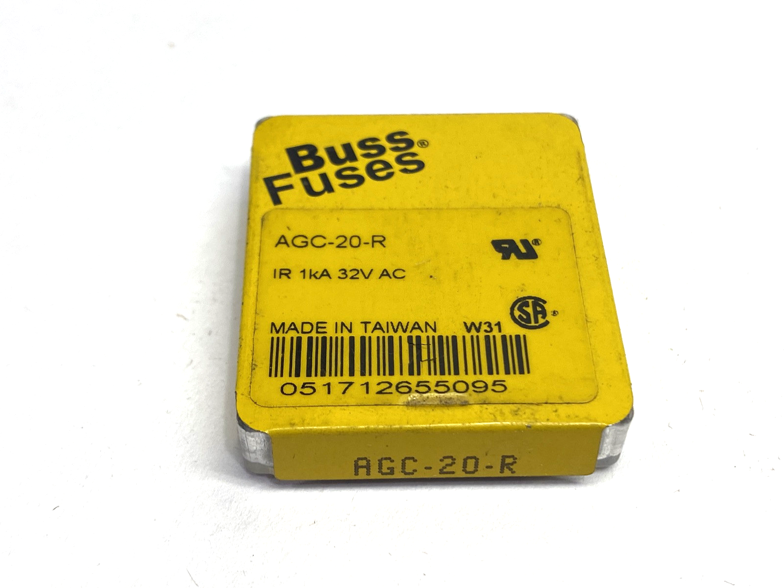 Cooper Bussmann AGC-20-R Miniature Fuse 20A 250VAC LOT OF 10 - Maverick Industrial Sales