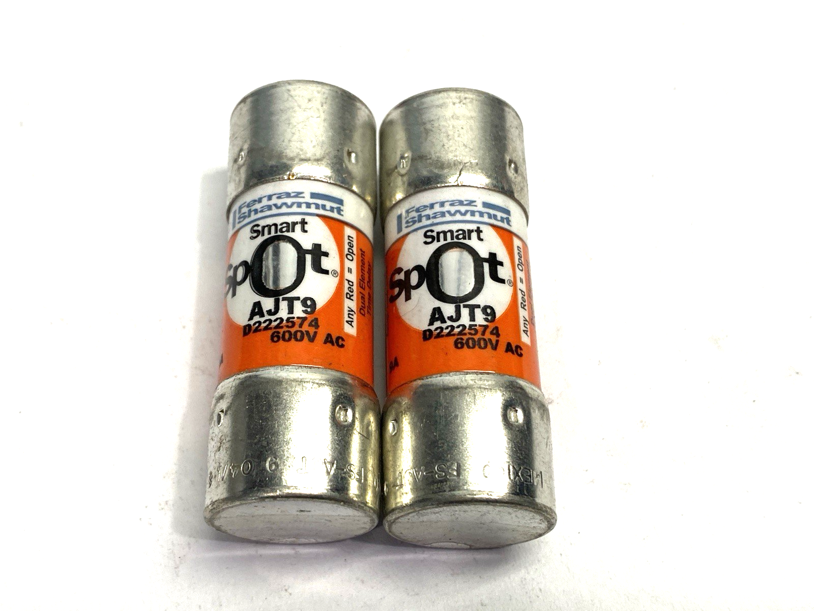 Mersen Ferraz Shawmut AJT9 Amp-Trap Smart Spot Fuse Class J 600VAC 9A LOT OF 2 - Maverick Industrial Sales