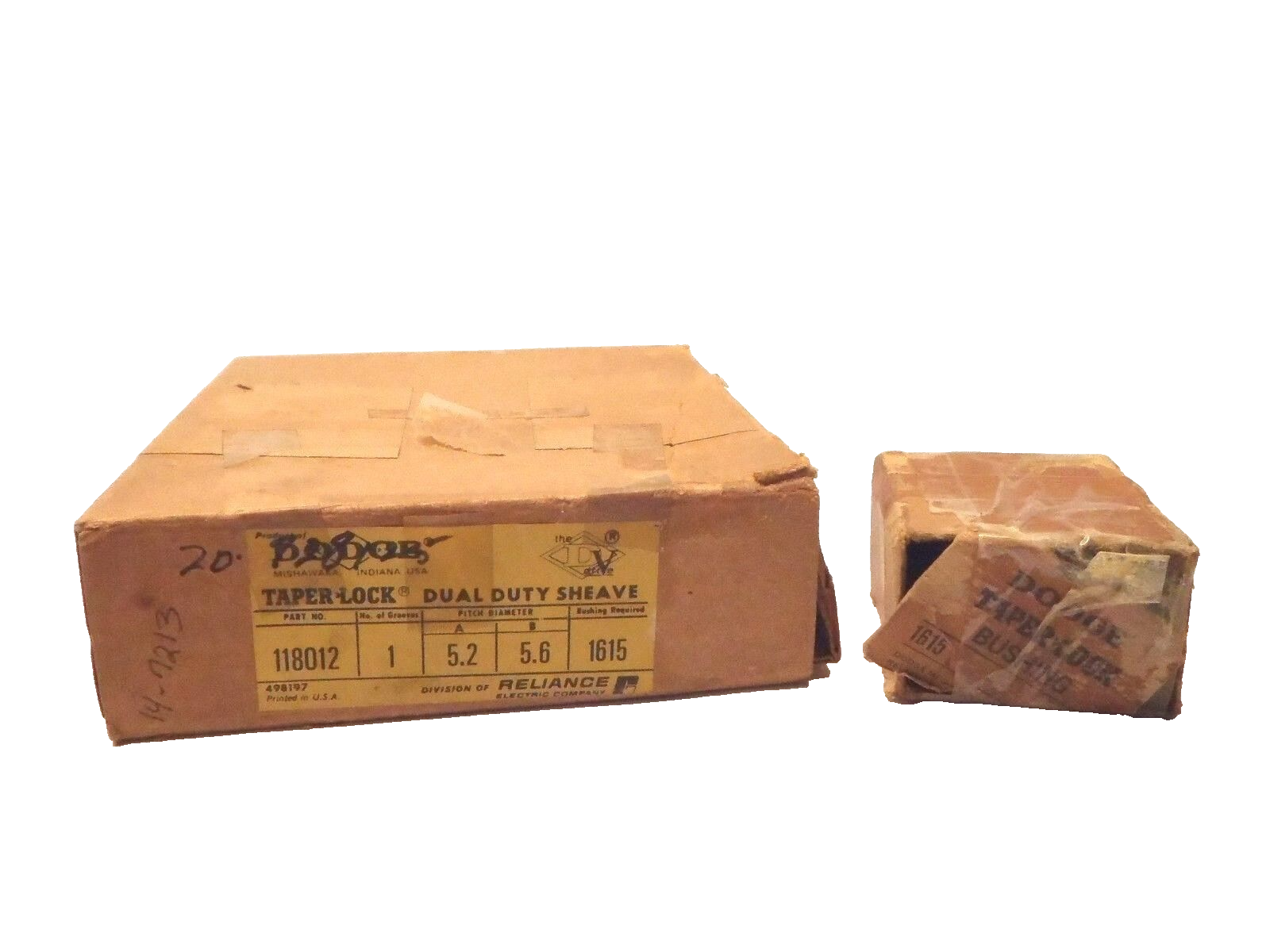 118012 / 1615 | Dodge 118012 Taper Lock Dual Duty Sheave Single Groove 5.2/5.6 w/1615 Bushing - New Other - Maverick Industrial Sales